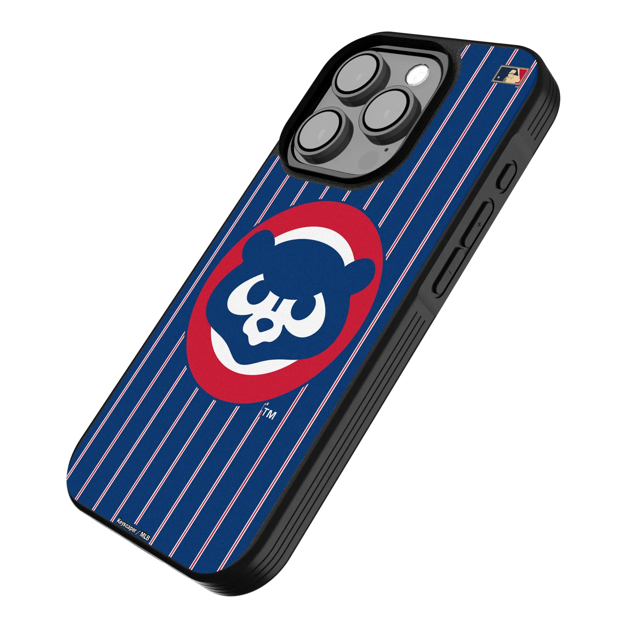 Chicago Cubs Home 1979-1993 - Cooperstown Collection Pinstripe iPhone Bump Phone Case for Apple iPhone - Isometric View
