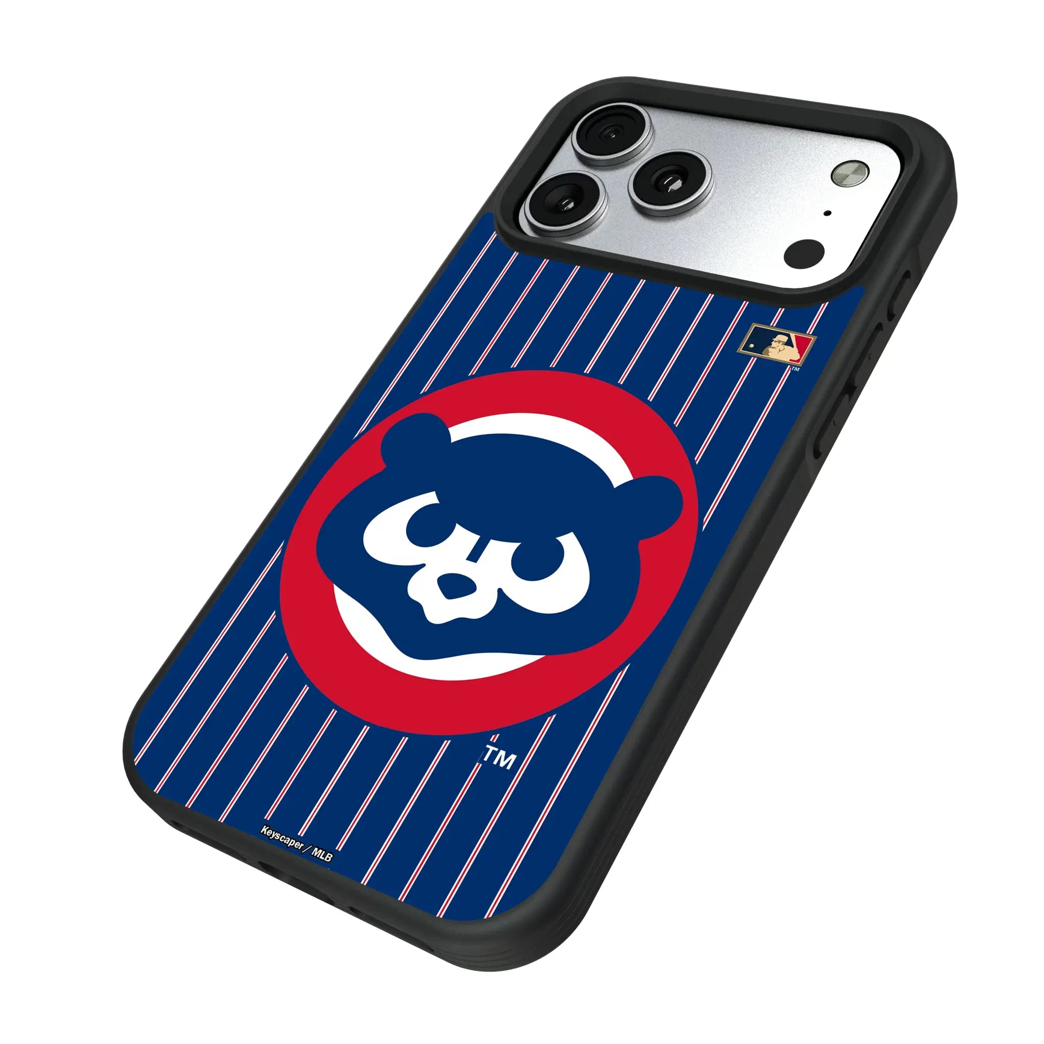 Chicago Cubs Home 1979-1993 - Cooperstown Collection Pinstripe iPhone Bump Phone Case for Apple iPhone - Isometric View#Device_iPhone 17 Pro Max
