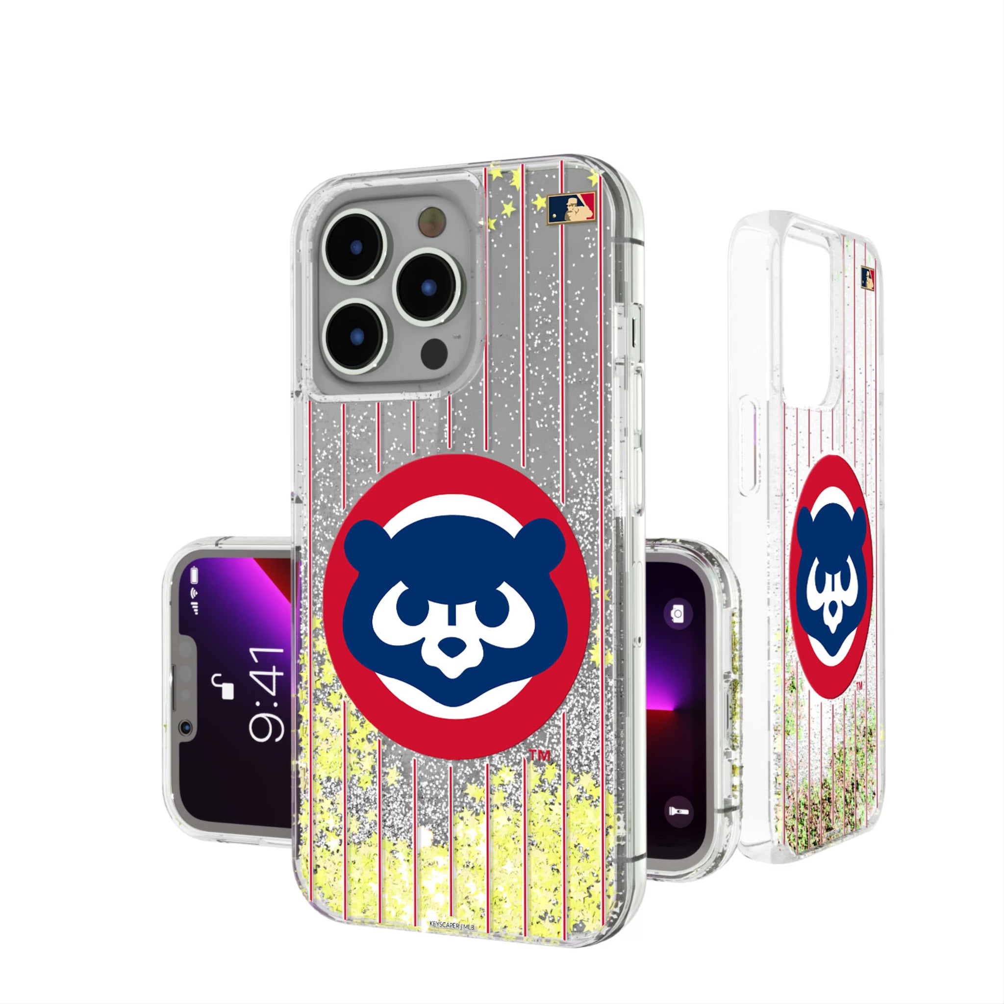 Chicago Cubs Home 1979-1993 - Cooperstown Collection Pinstripe iPhone Glitter Phone Case for Apple iPhone