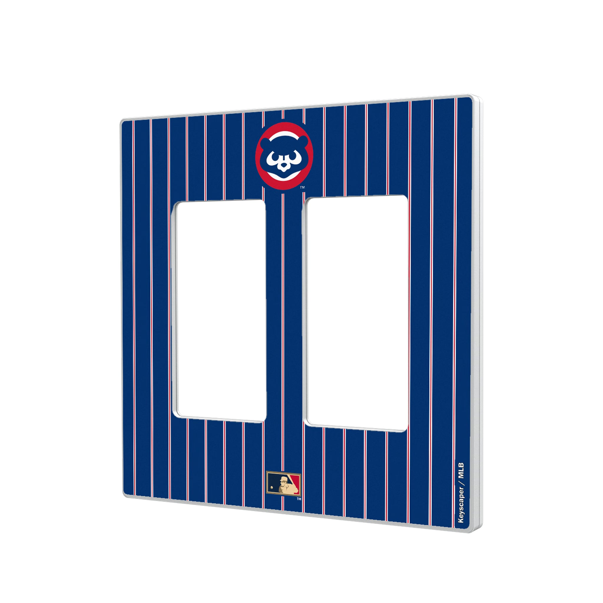 Chicago Cubs Home 1979-1993 - Cooperstown Collection Pinstripe Hidden-Screw Light Switch Plate#Style_Double Rocker