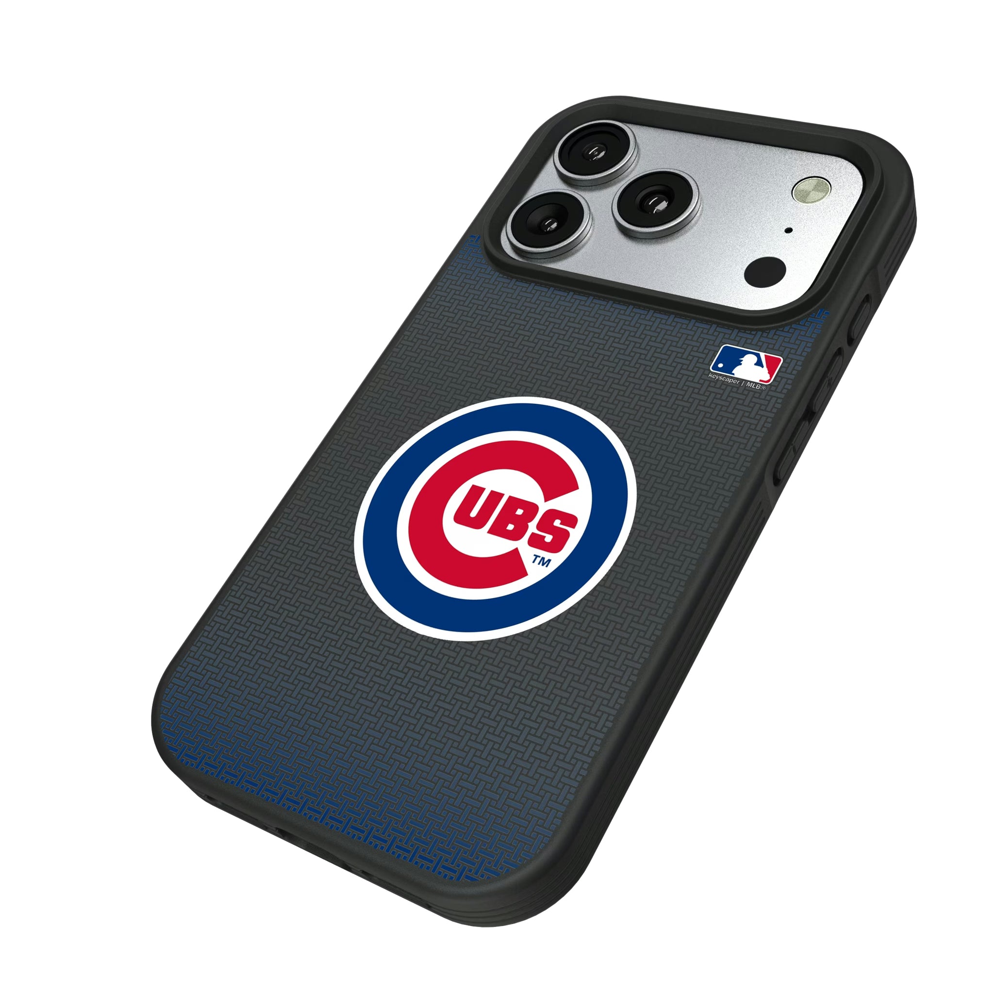 Chicago Cubs Linen iPhone Bump Phone Case for Apple iPhone - Isometric View#Device_iPhone 17 Pro