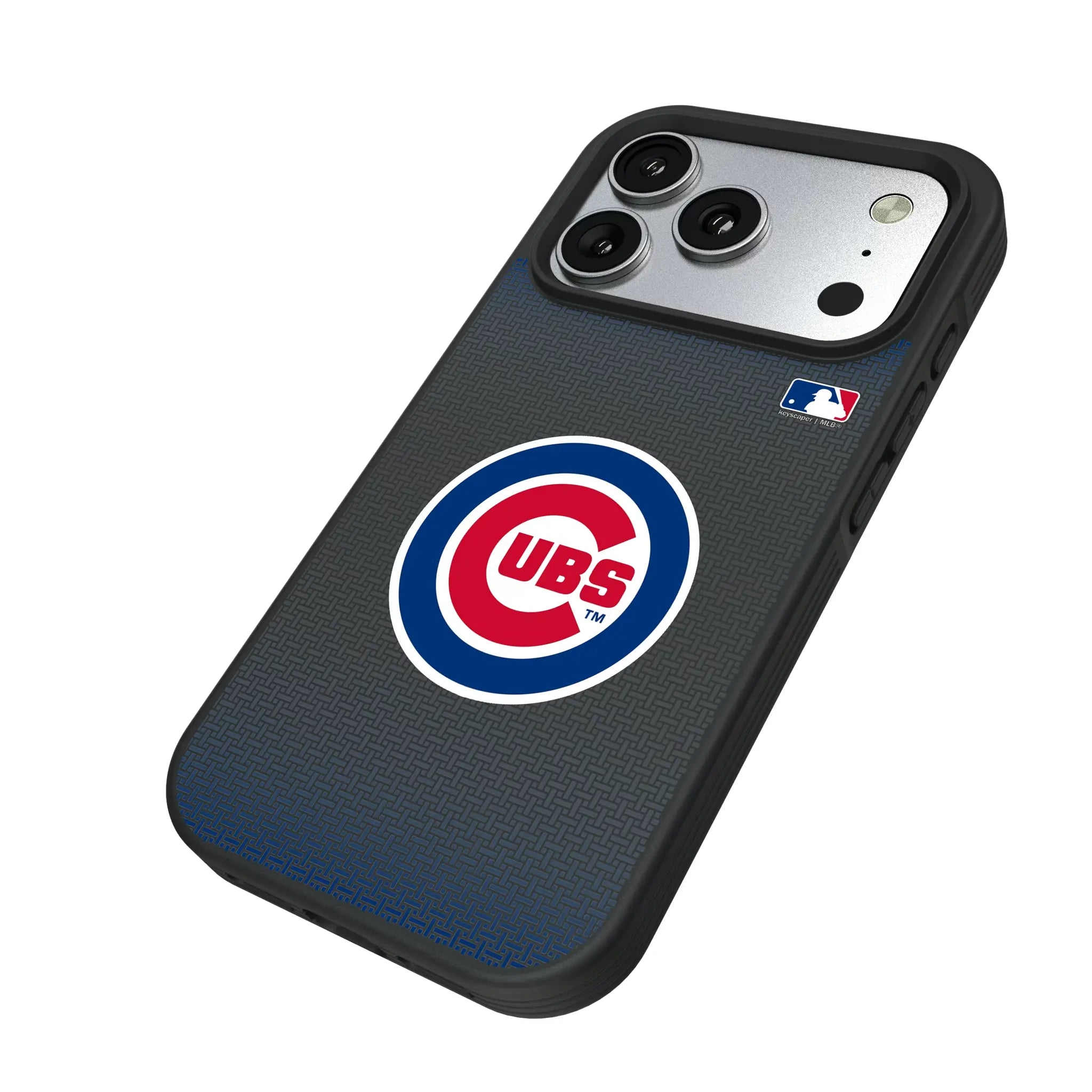 Chicago Cubs Linen iPhone Bump Phone Case for Apple iPhone - Isometric View#Device_iPhone 17 Pro