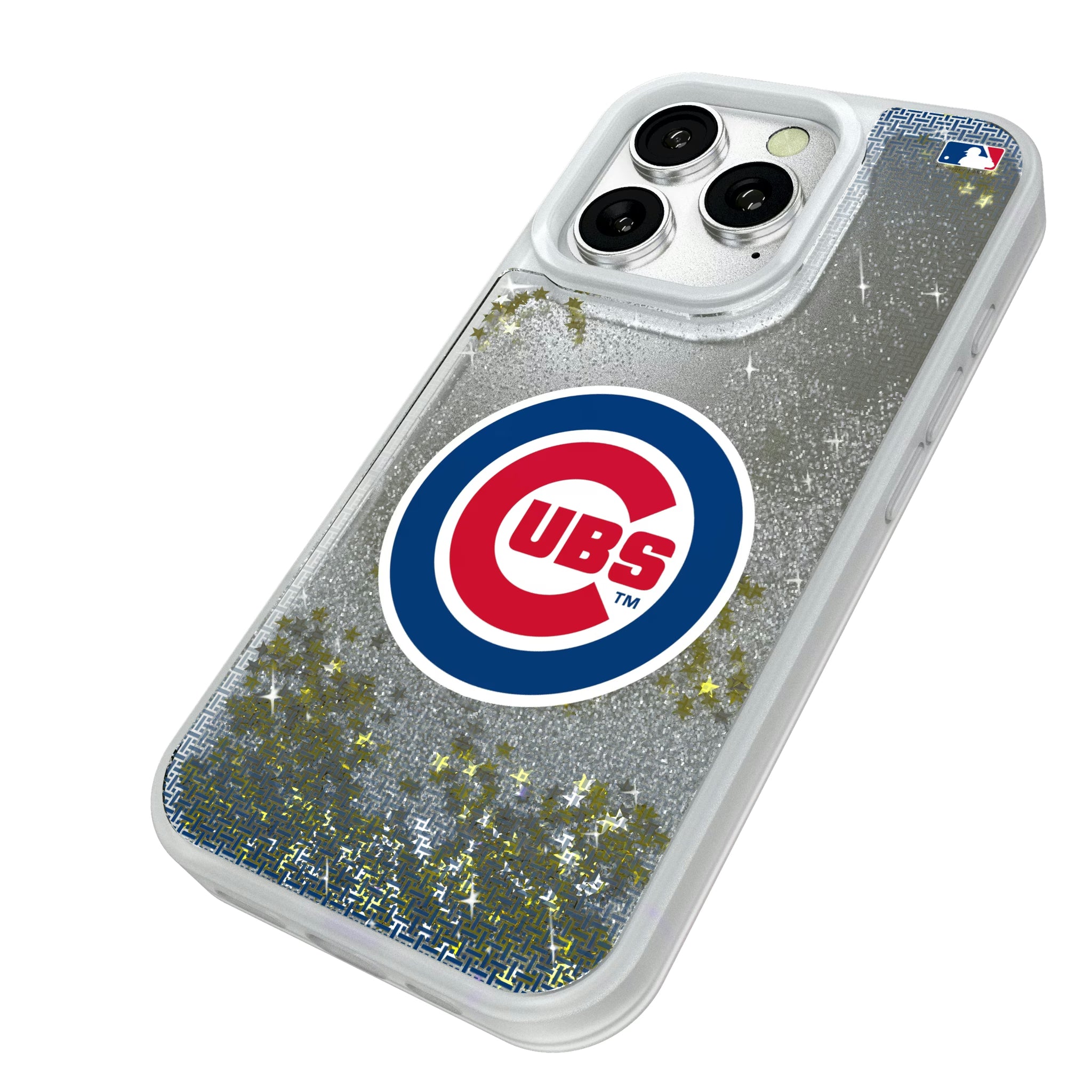 Chicago Cubs Linen iPhone Glitter Phone Case for Apple iPhone - Isometric View#Device_iPhone 16 Pro