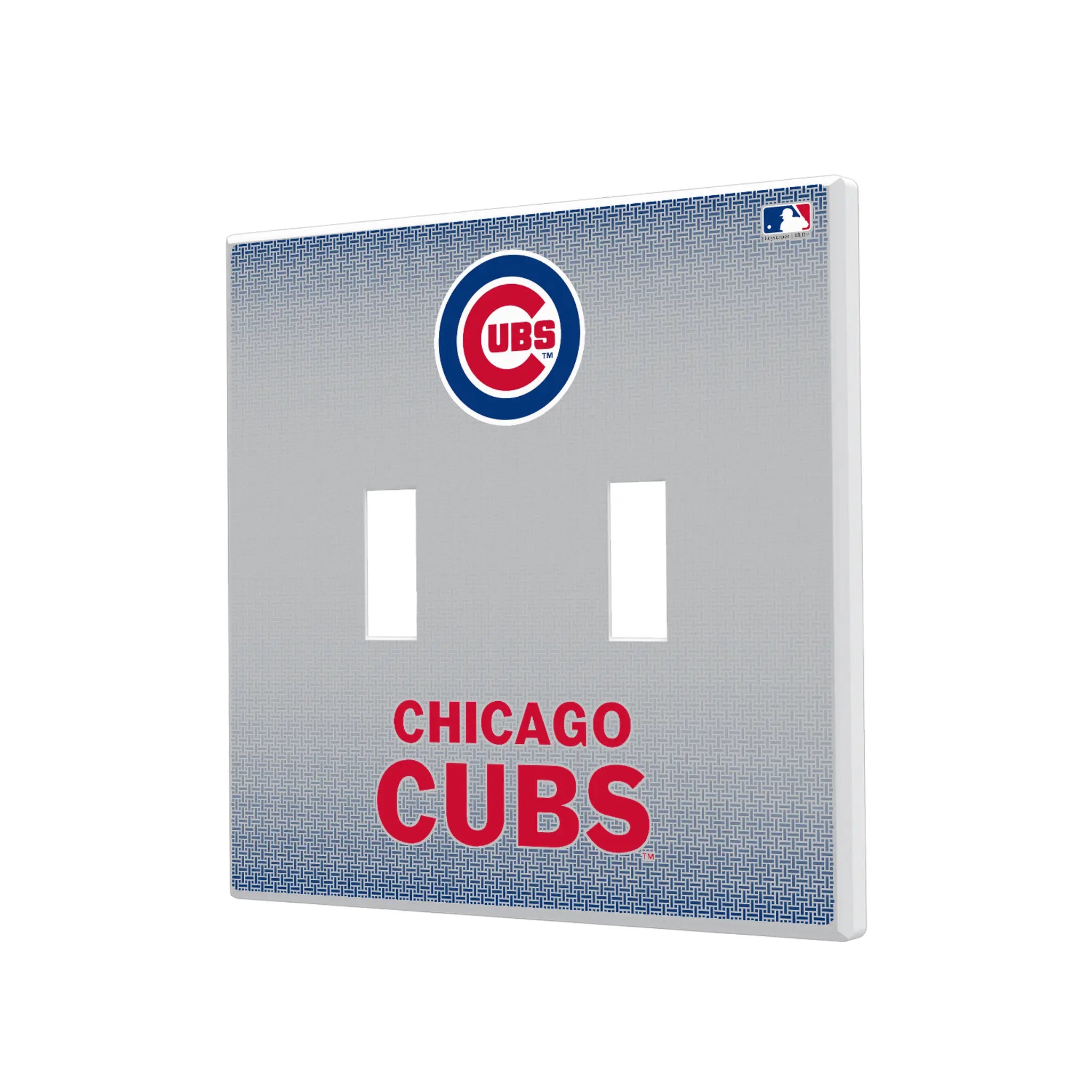 Chicago Cubs Linen Hidden-Screw Light Switch Plate#Style_Double Toggle