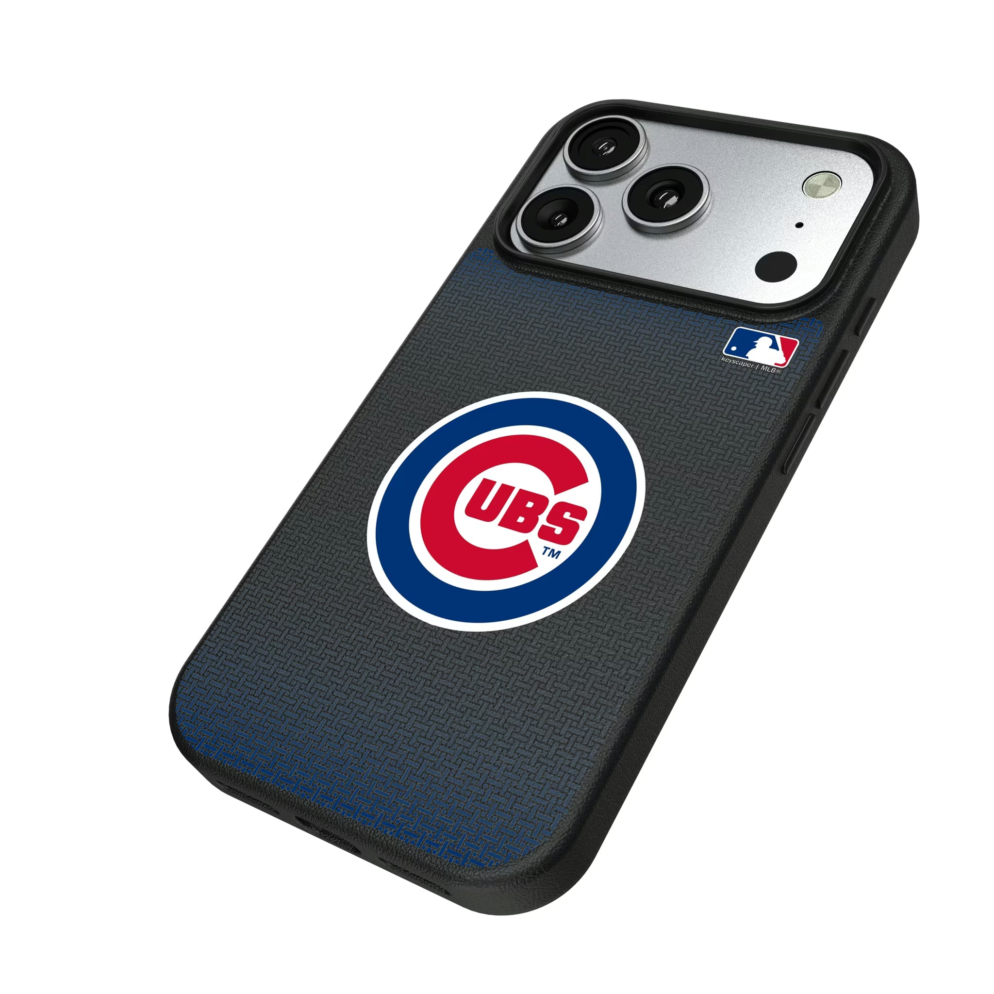 Chicago Cubs Linen iPhone MagSafe Compatible Phone Case for Apple iPhone - Isometric View#Device_iPhone 17 Pro