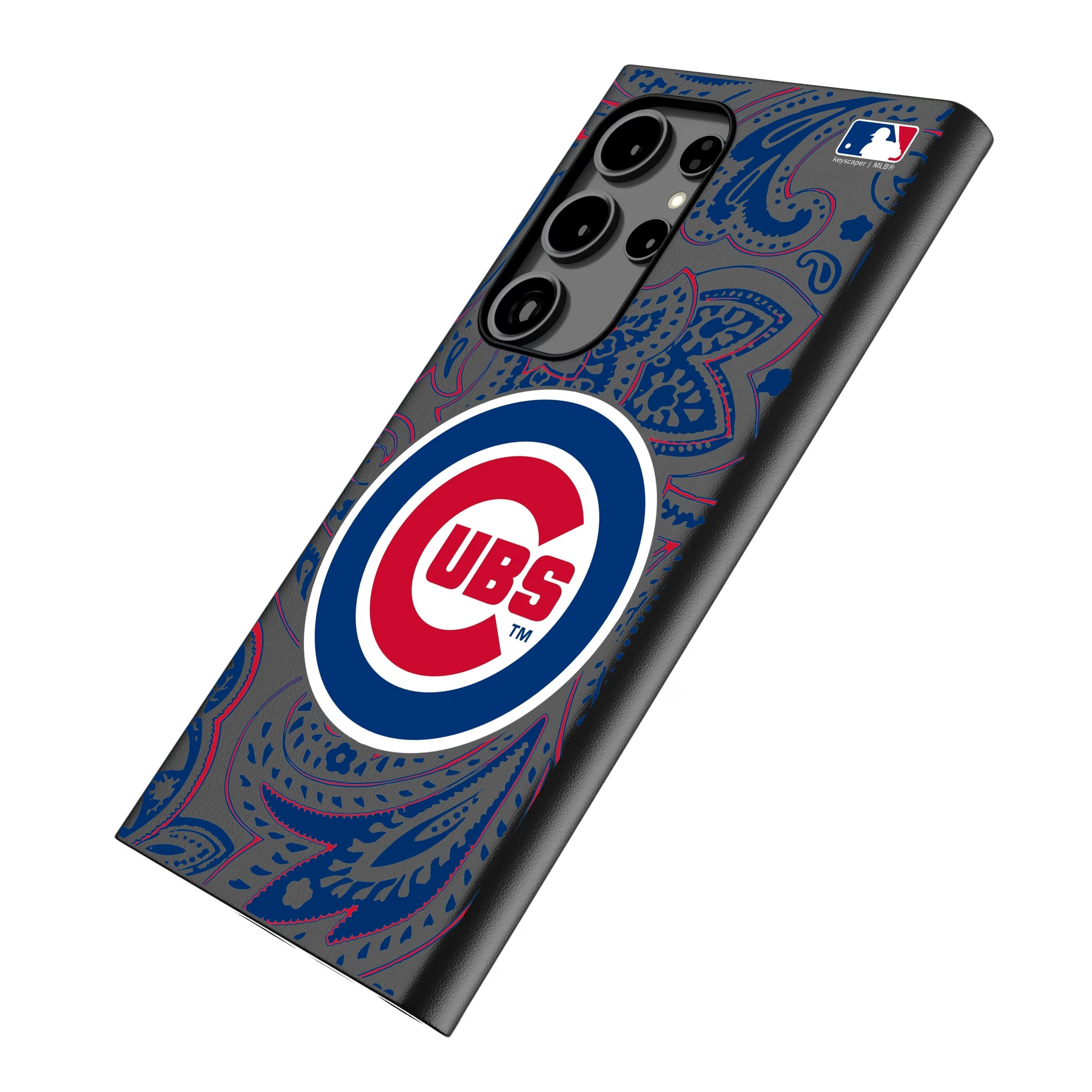 Chicago Cubs Paisley Galaxy MagSafe Compatible Phone Case for Samsung Galaxy - Isometric View