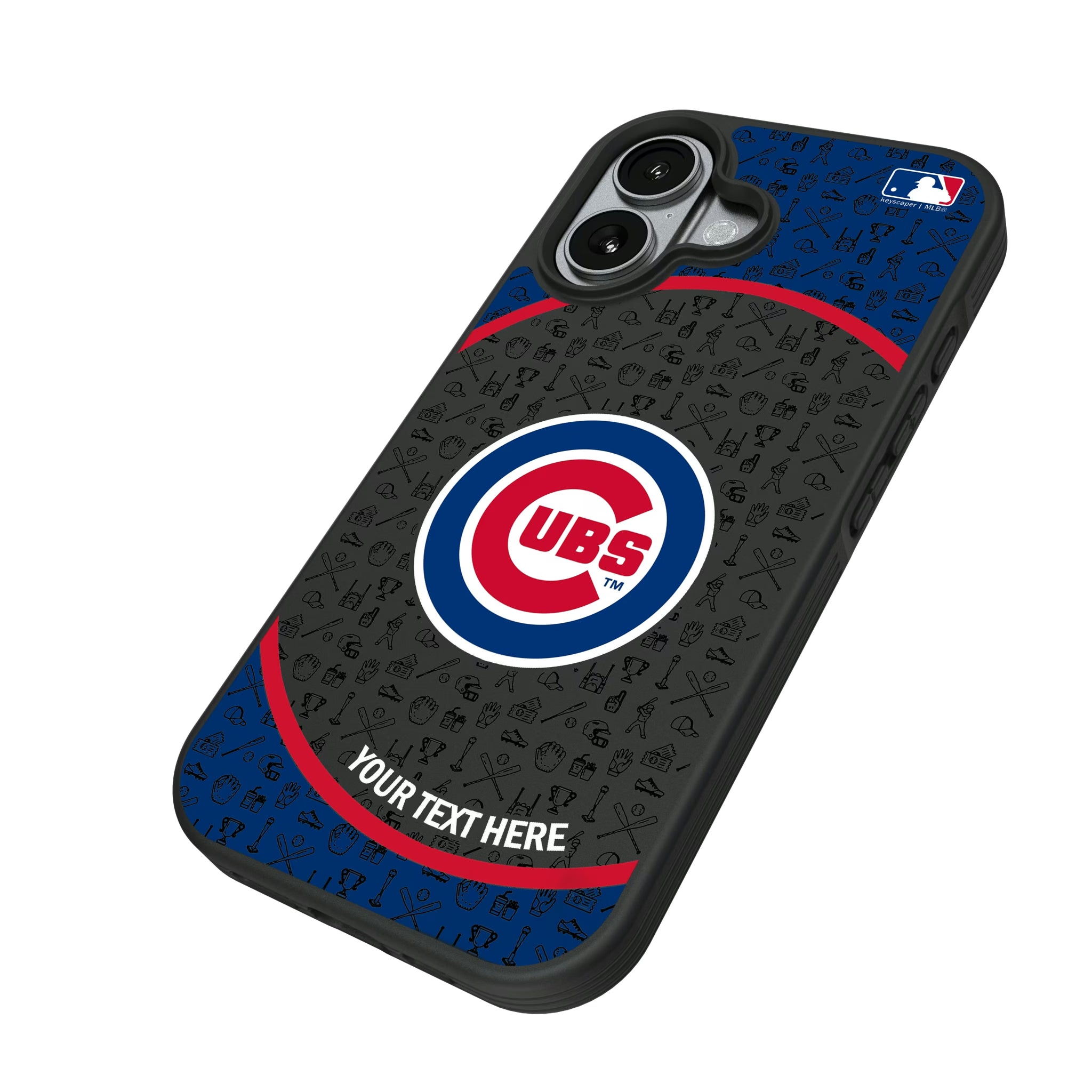 Chicago Cubs Personalized Circle iPhone Bump Phone Case for Apple iPhone - Isometric View#Device_iPhone 17