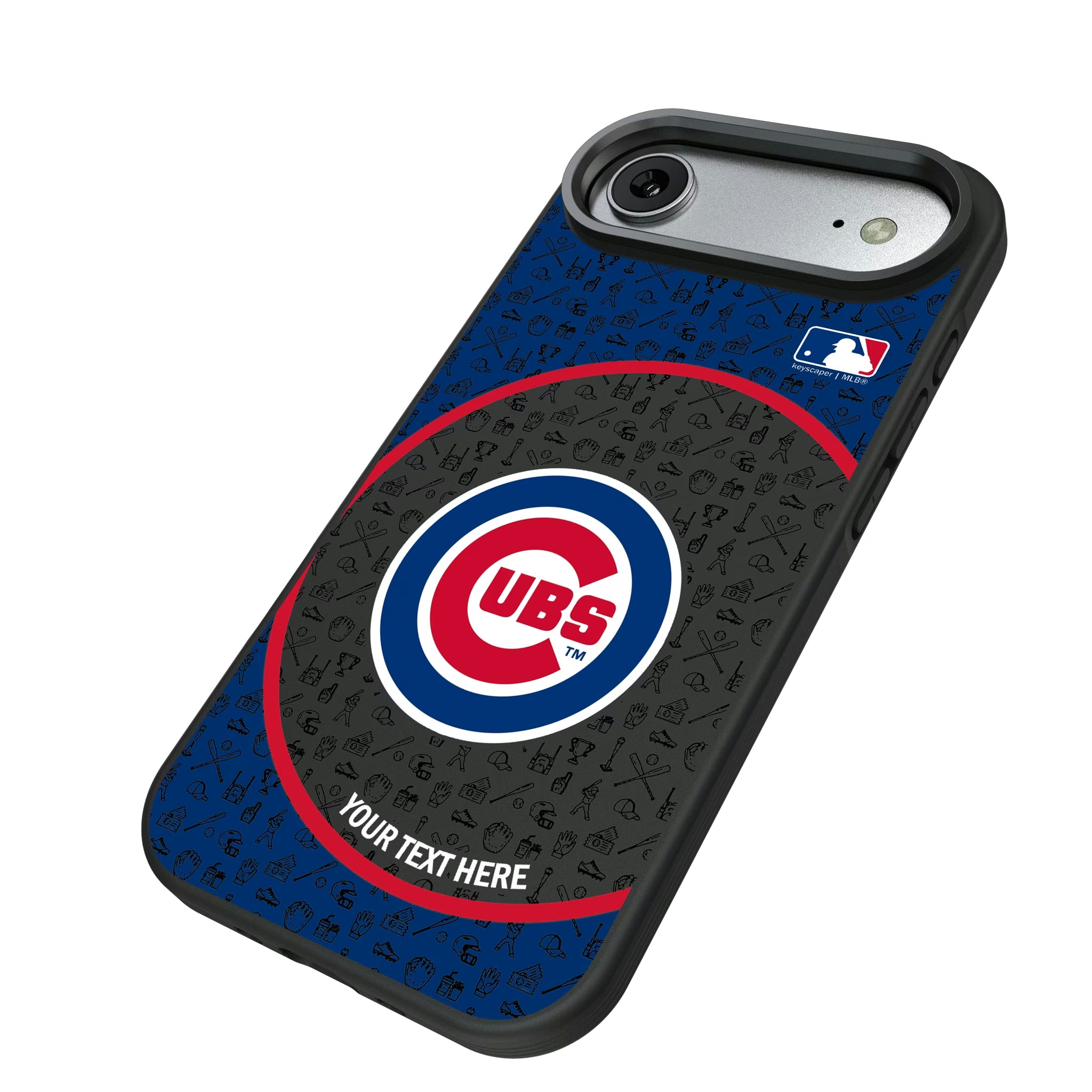 Chicago Cubs Personalized Circle iPhone Bump Phone Case for Apple iPhone - Isometric View#Device_iPhone Air