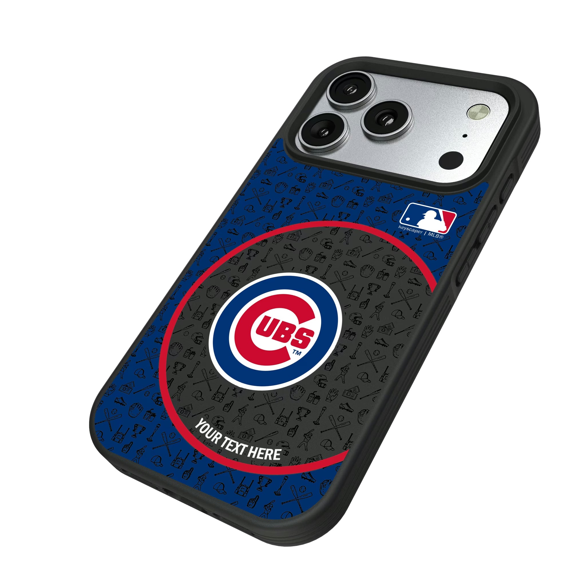 Chicago Cubs Personalized Circle iPhone Bump Phone Case for Apple iPhone - Isometric View#Device_iPhone 17 Pro