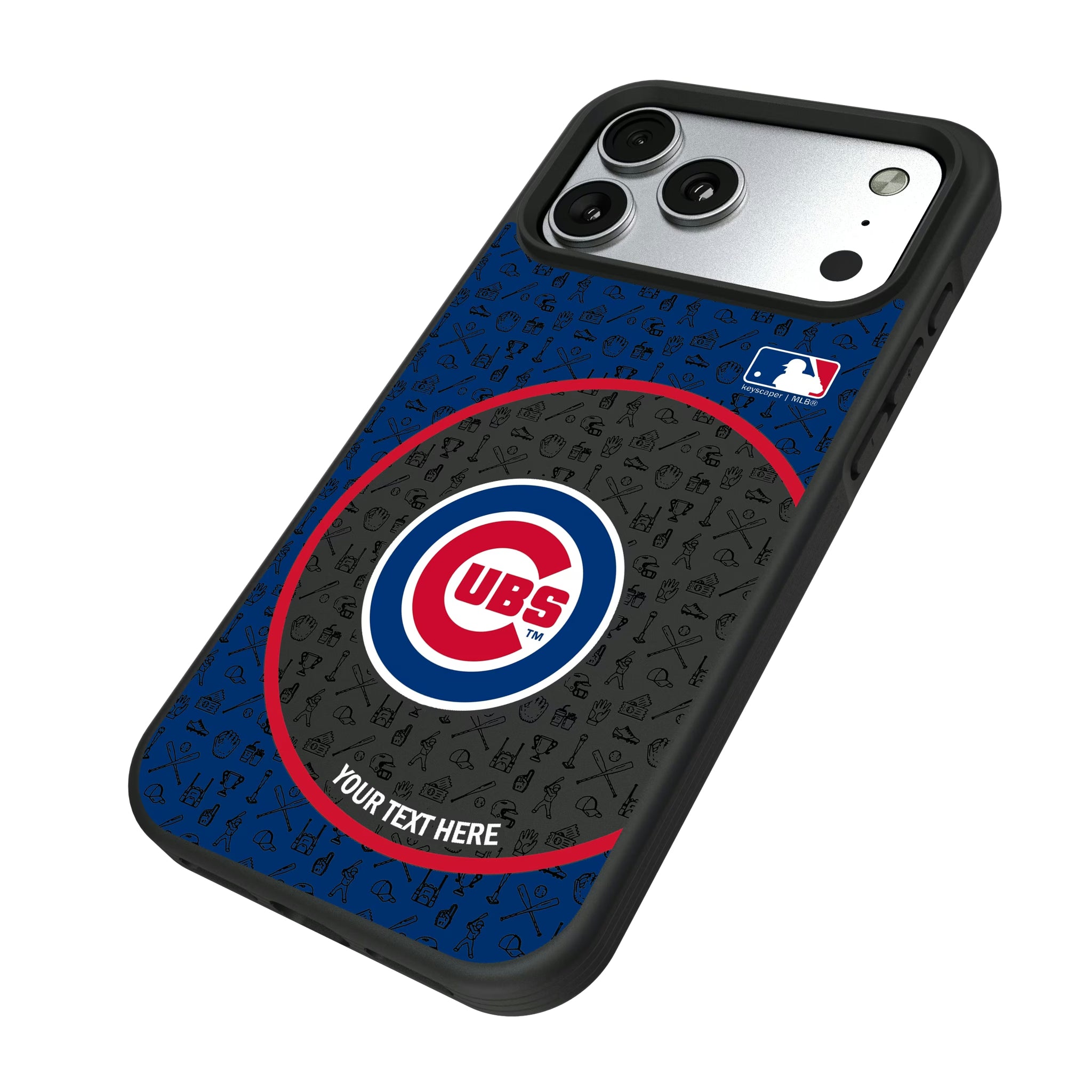 Chicago Cubs Personalized Circle iPhone Bump Phone Case for Apple iPhone - Isometric View#Device_iPhone 17 Pro Max