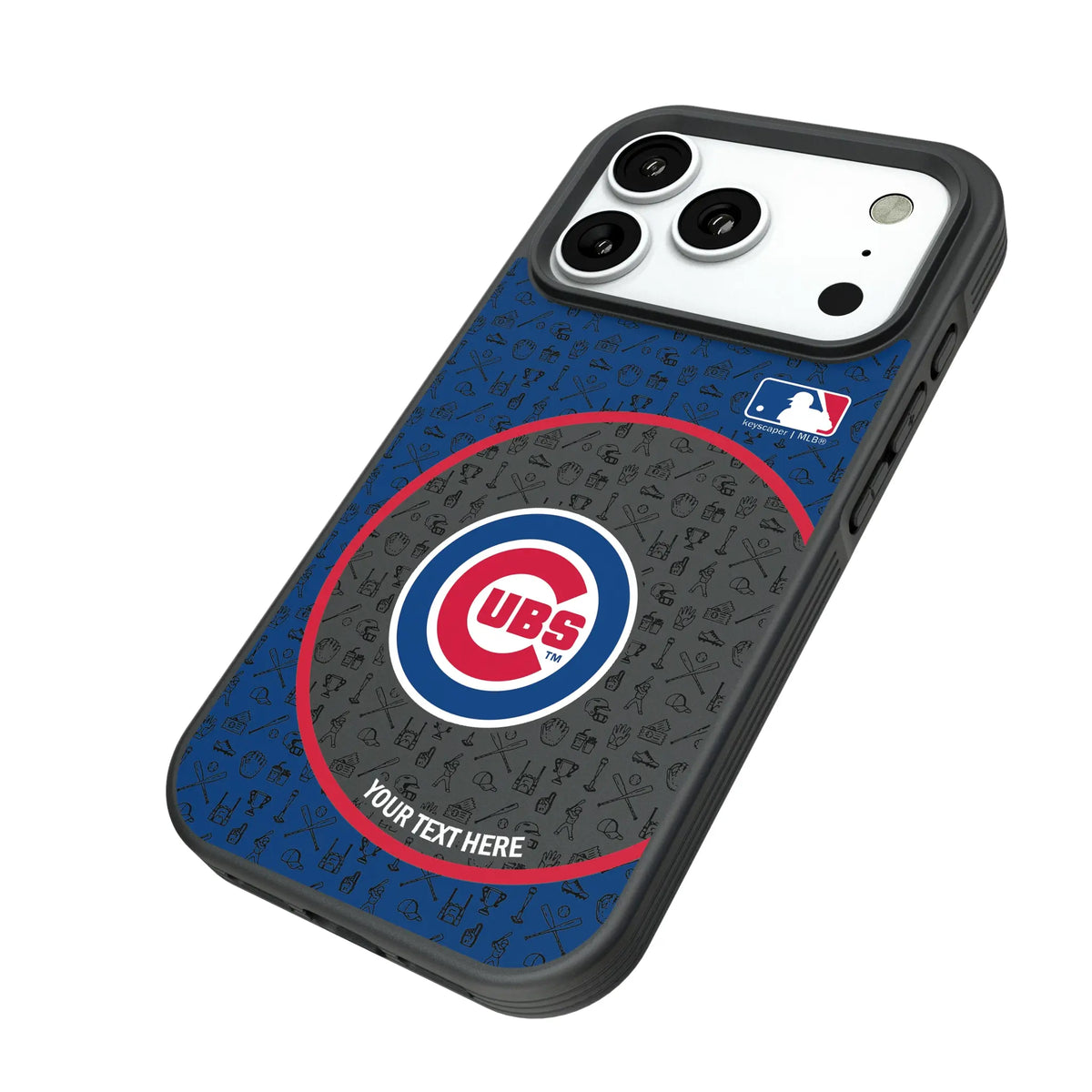Chicago Cubs Personalized Circle iPhone Bump Phone Case for Apple iPhone - Isometric View#Device_iPhone 18 Pro
