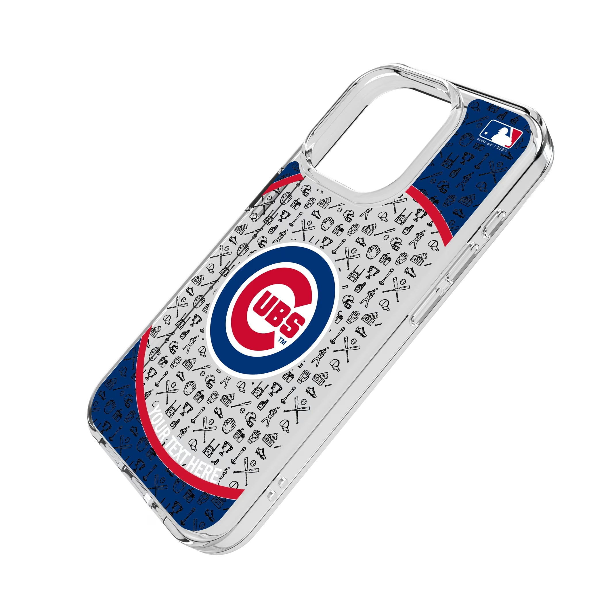 Chicago Cubs Personalized Circle iPhone Clear Phone Case for Apple iPhone - Isometric View