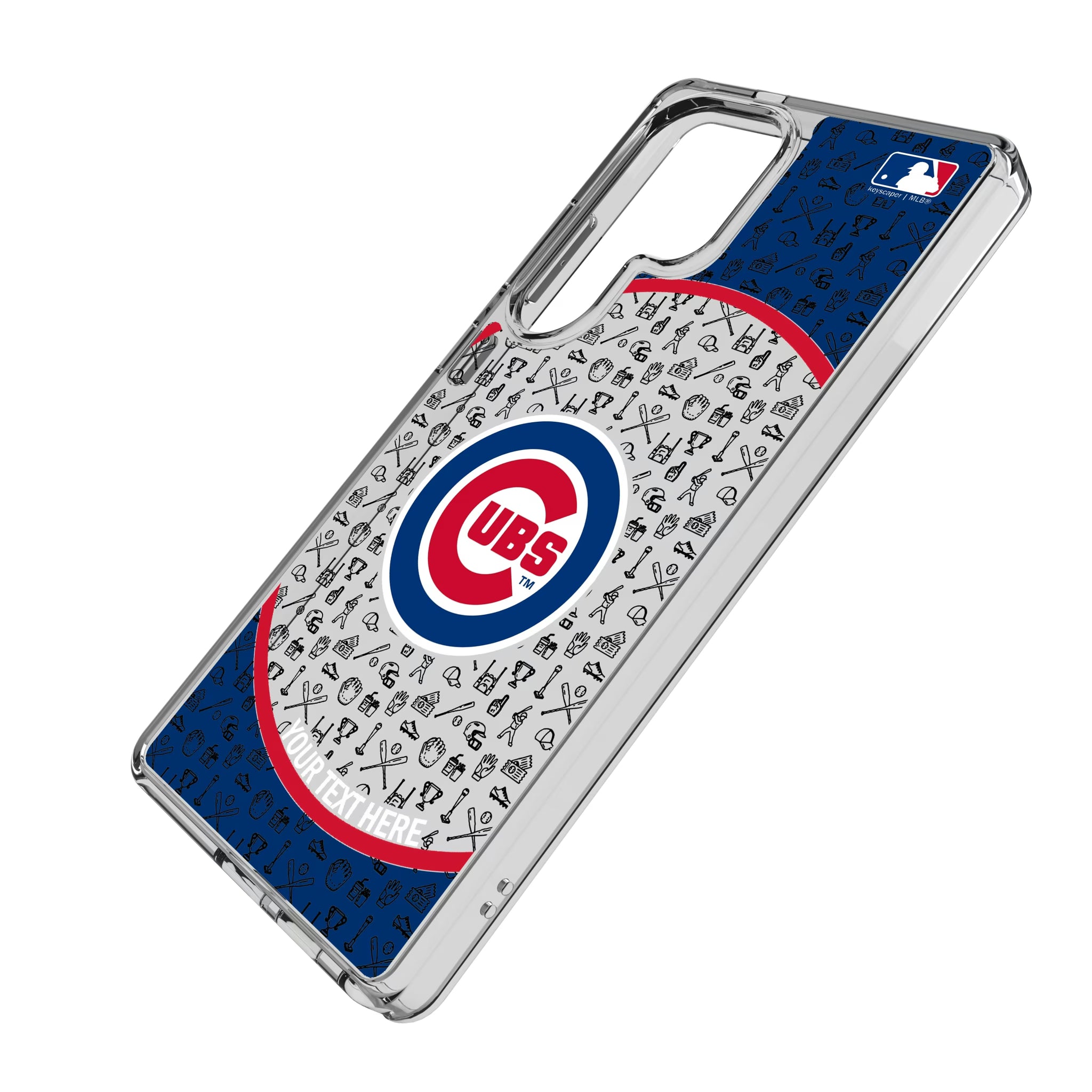Chicago Cubs Personalized Circle Galaxy Clear Phone Case for Samsung Galaxy - Isometric View