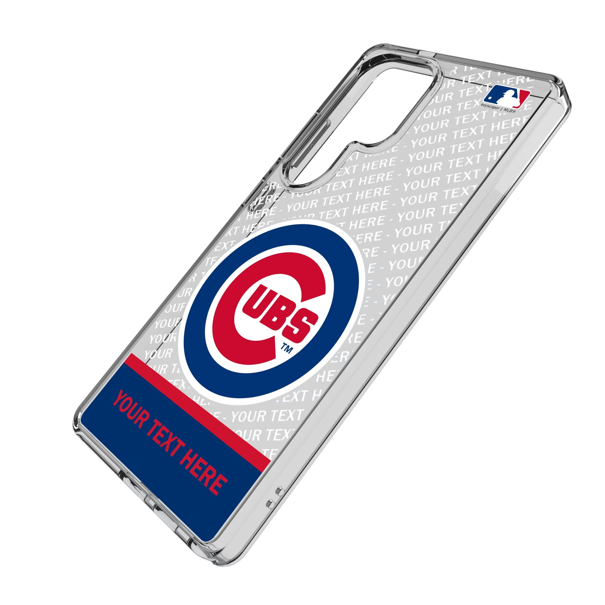 Chicago Cubs Personalized EndZone Plus Galaxy Clear Phone Case for Samsung Galaxy - Isometric View