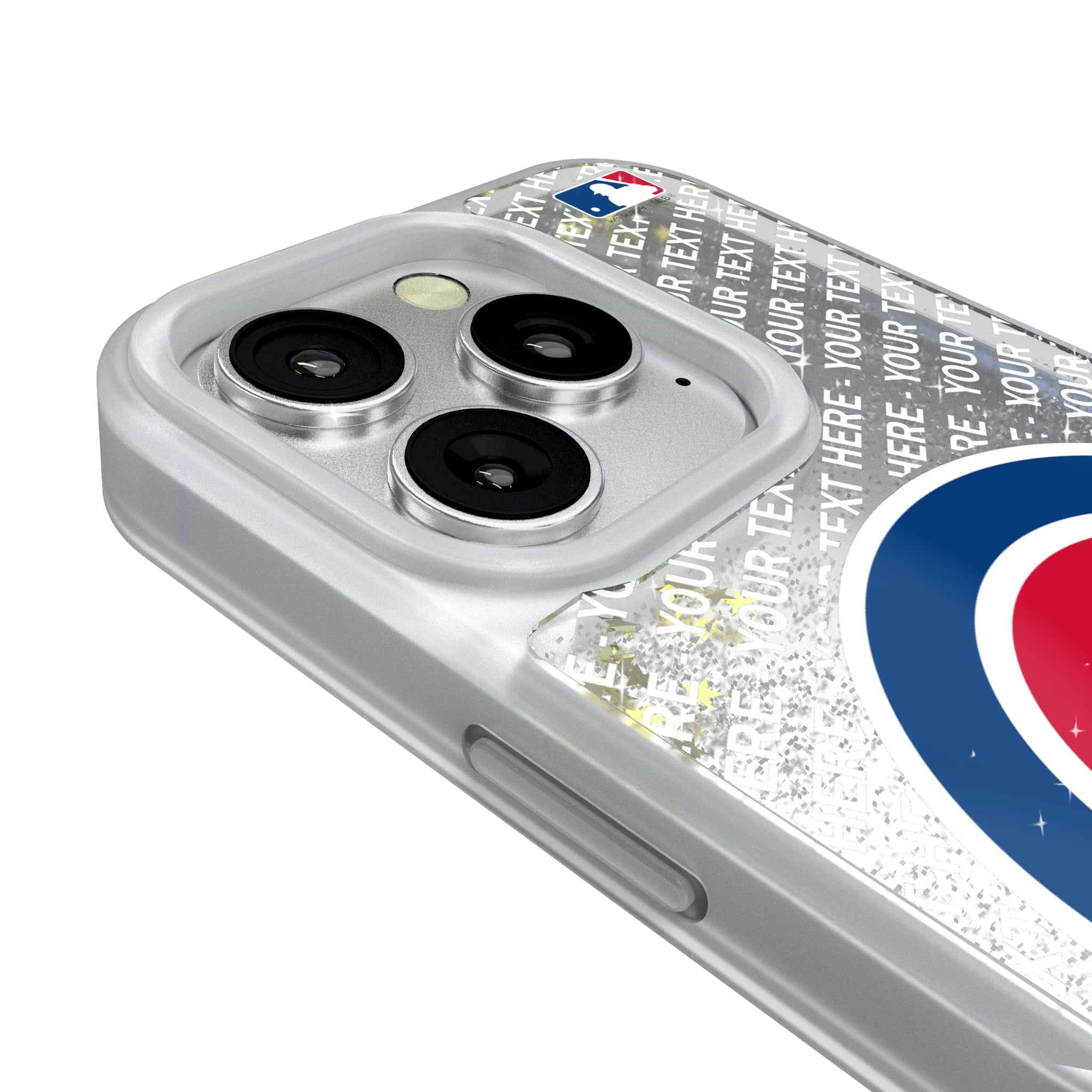 Chicago Cubs Personalized EndZone Plus iPhone Glitter Phone Case for Apple iPhone - Detail#Device_iPhone 16 Pro