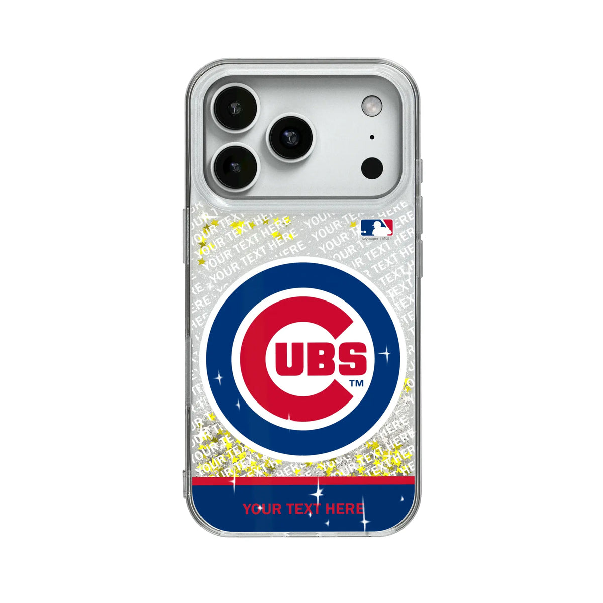 Chicago Cubs Personalized EndZone Plus Glitter Phone Case for Apple iPhone