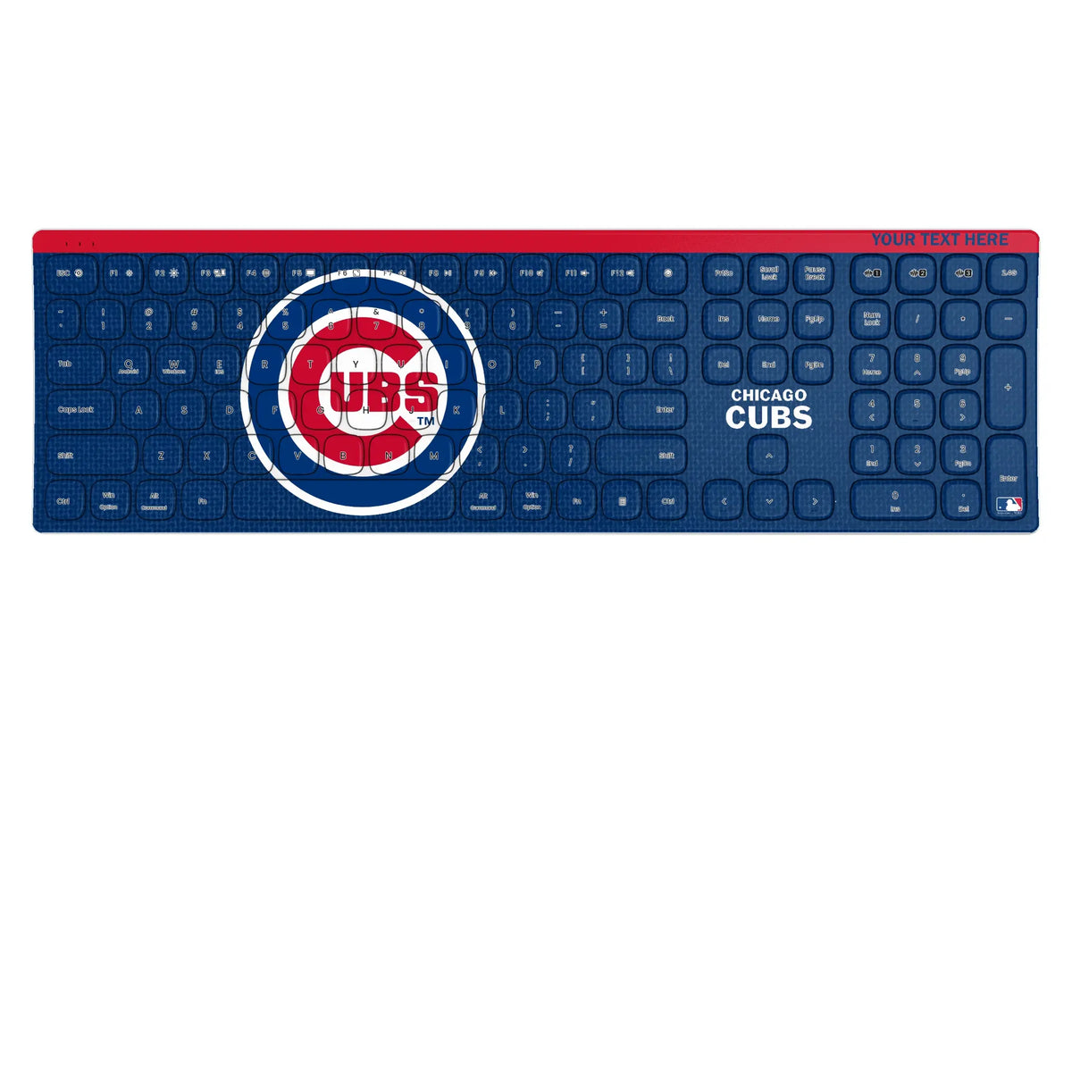 Chicago Cubs Personalized Endzone Solid KKB605 Curved Wireless Keyboard