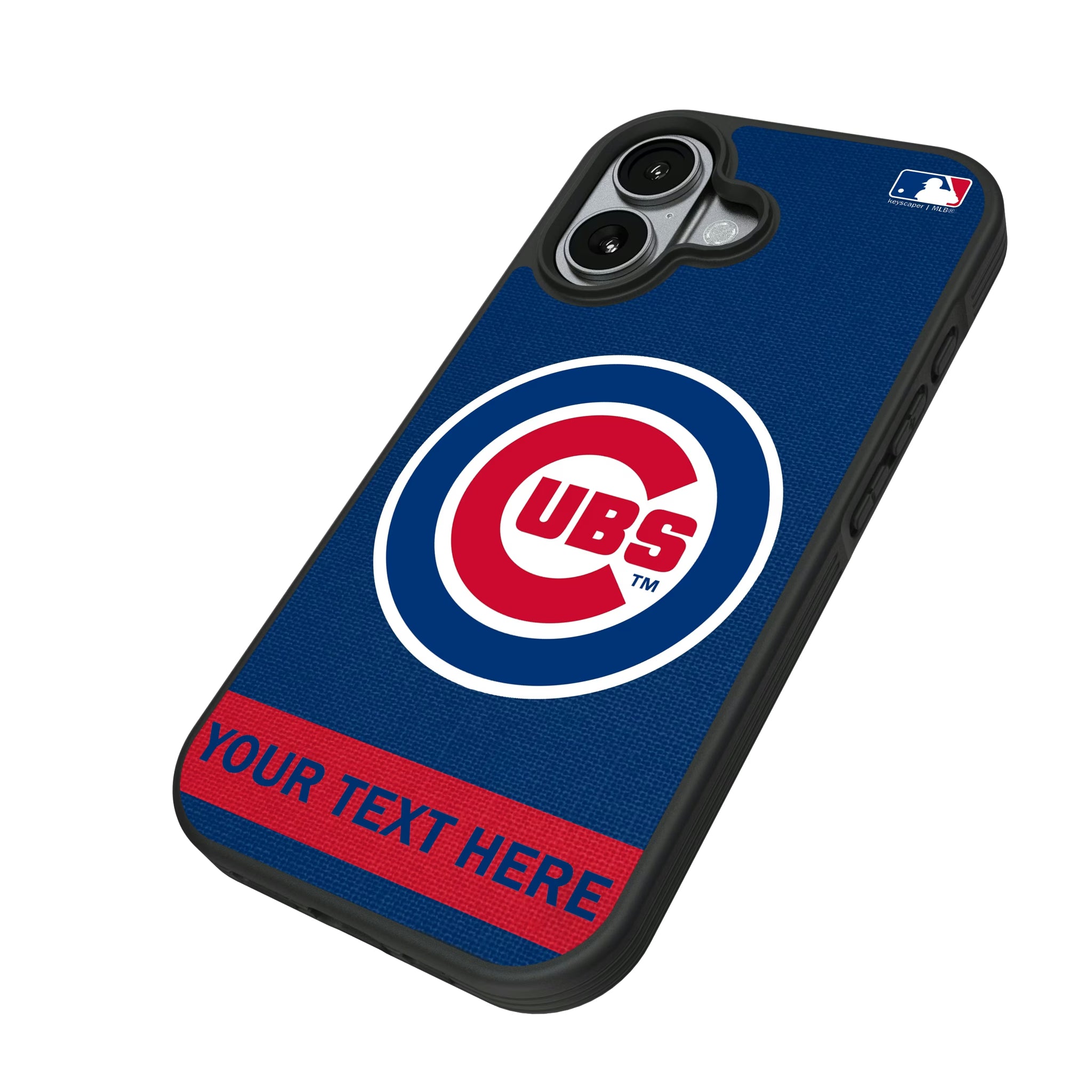 Chicago Cubs Personalized Stripe iPhone Bump Phone Case for Apple iPhone - Isometric View#Device_iPhone 17