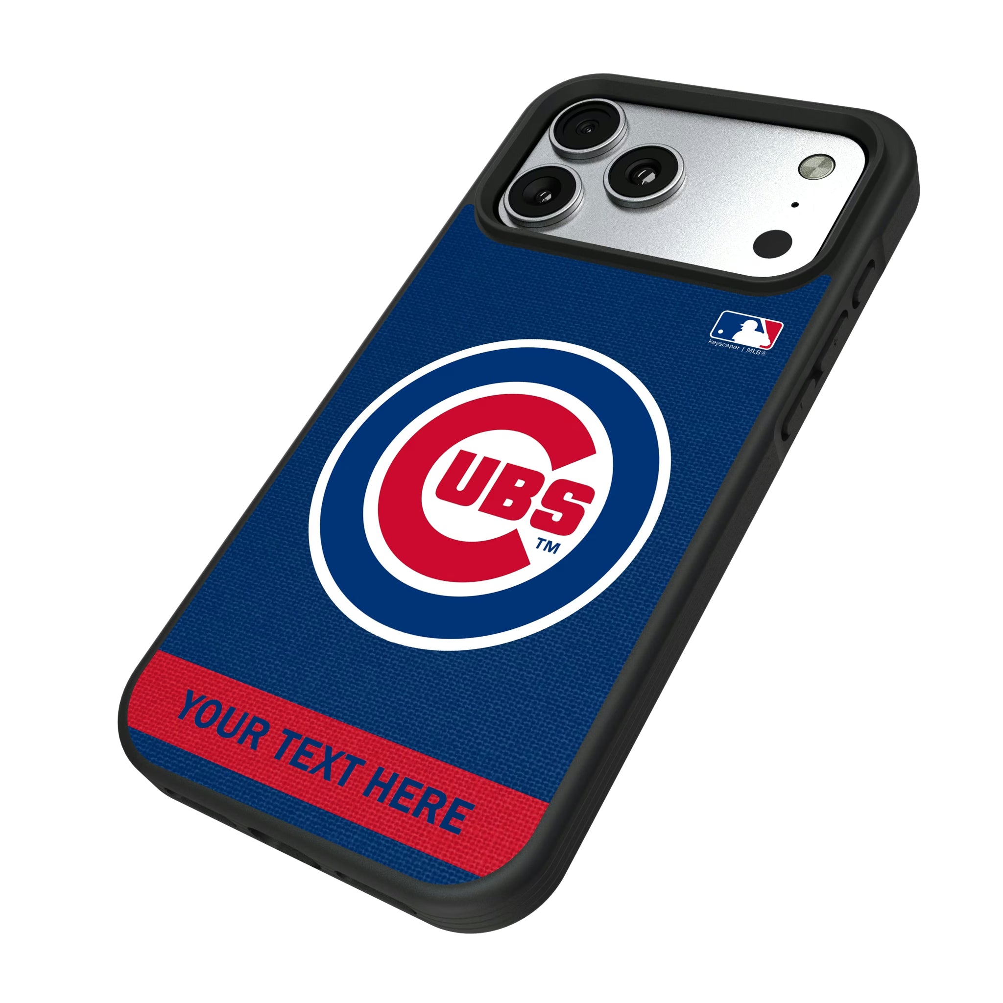 Chicago Cubs Personalized Stripe iPhone Bump Phone Case for Apple iPhone - Isometric View#Device_iPhone 17 Pro Max