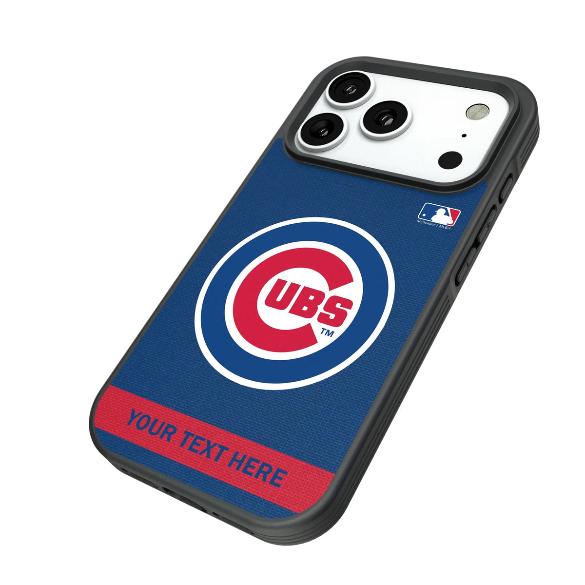 Chicago Cubs Personalized Stripe iPhone Bump Phone Case for Apple iPhone - Isometric View#Device_iPhone 18 Pro