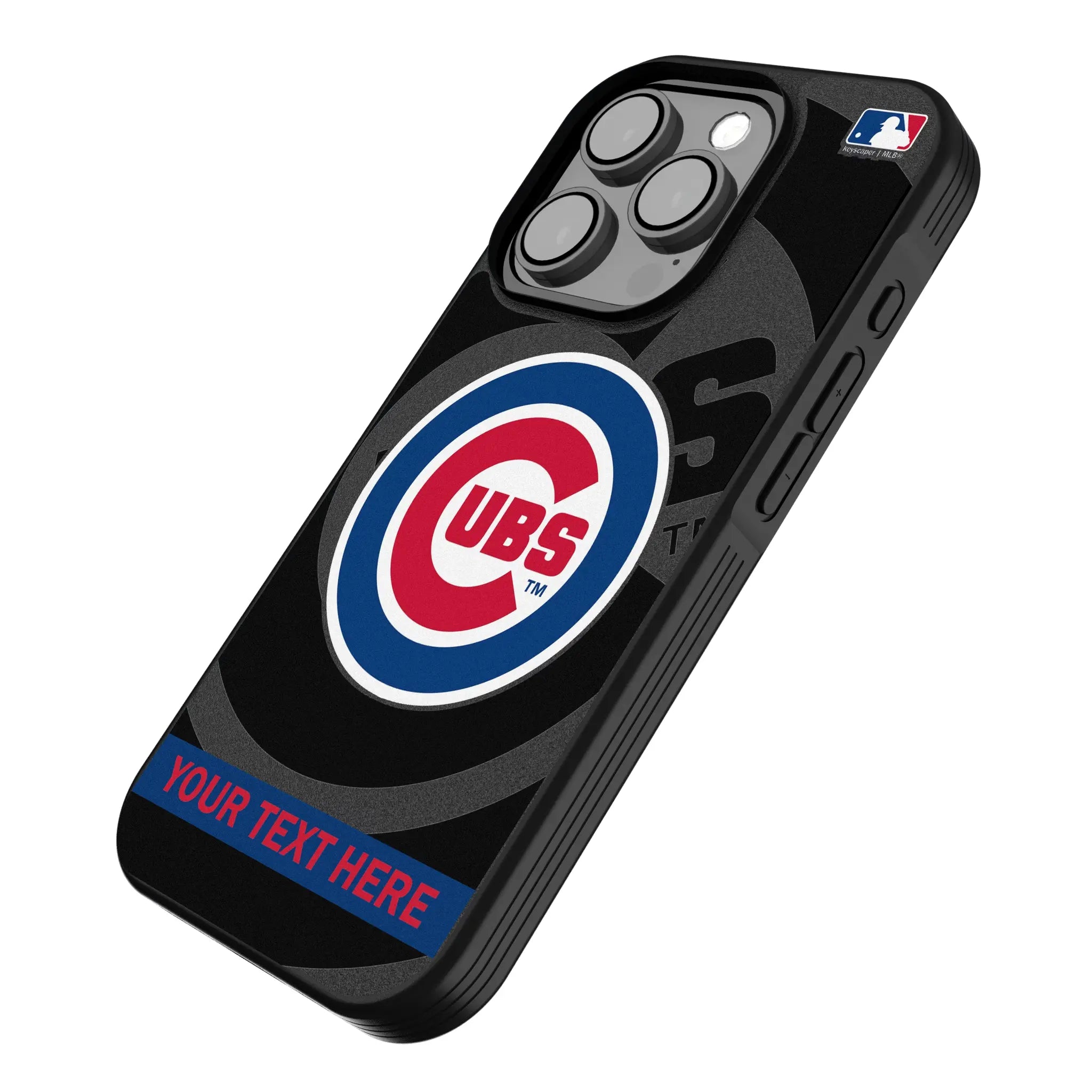 Chicago Cubs Personalized Tilt iPhone Bump Phone Case for Apple iPhone - Isometric View