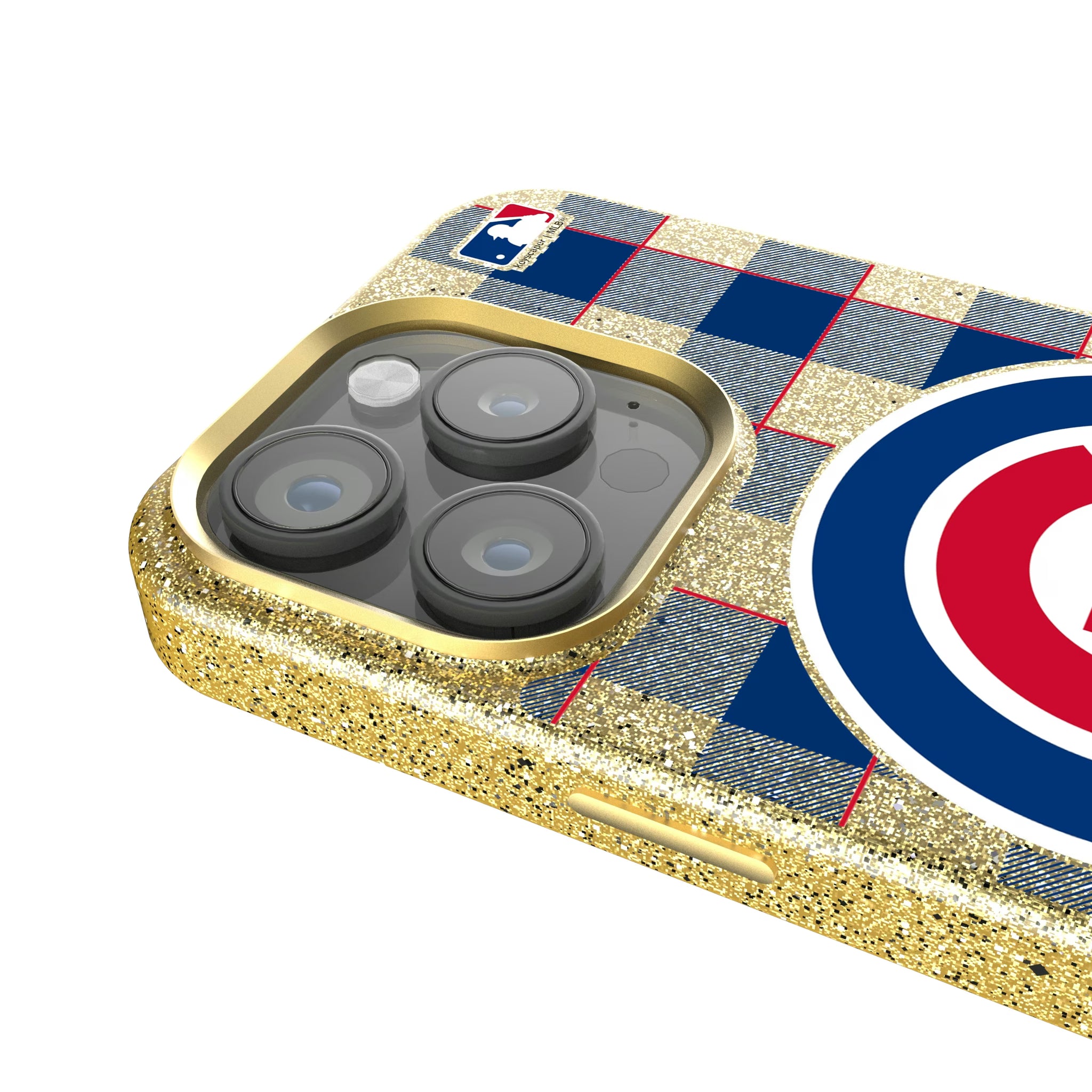Chicago Cubs Plaid iPhone Bling Phone Case for Apple iPhone - Detail