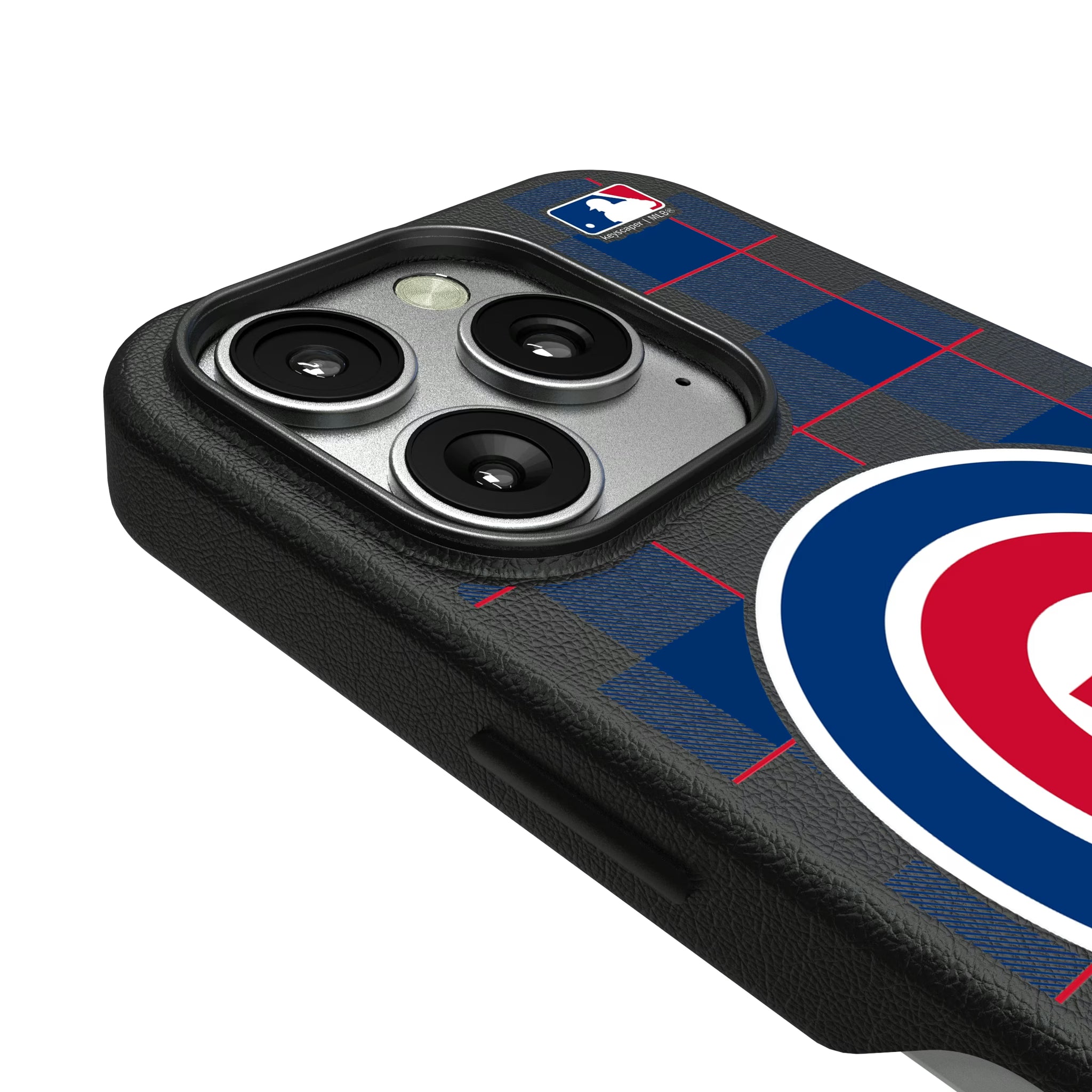 Chicago Cubs Plaid iPhone MagSafe Compatible Phone Case for Apple iPhone - Detail