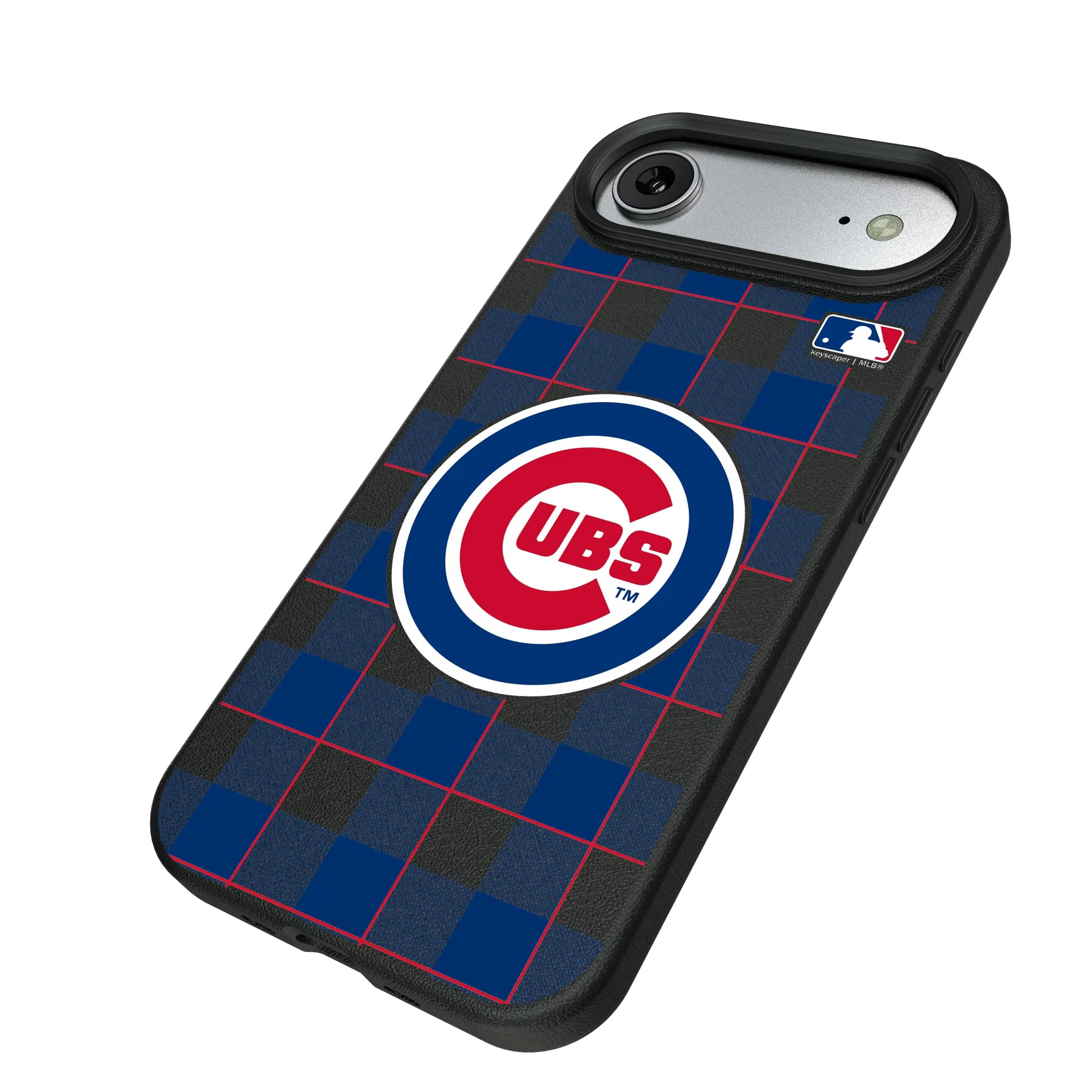 Chicago Cubs Plaid iPhone MagSafe Compatible Phone Case for Apple iPhone - Isometric View#Device_iPhone Air