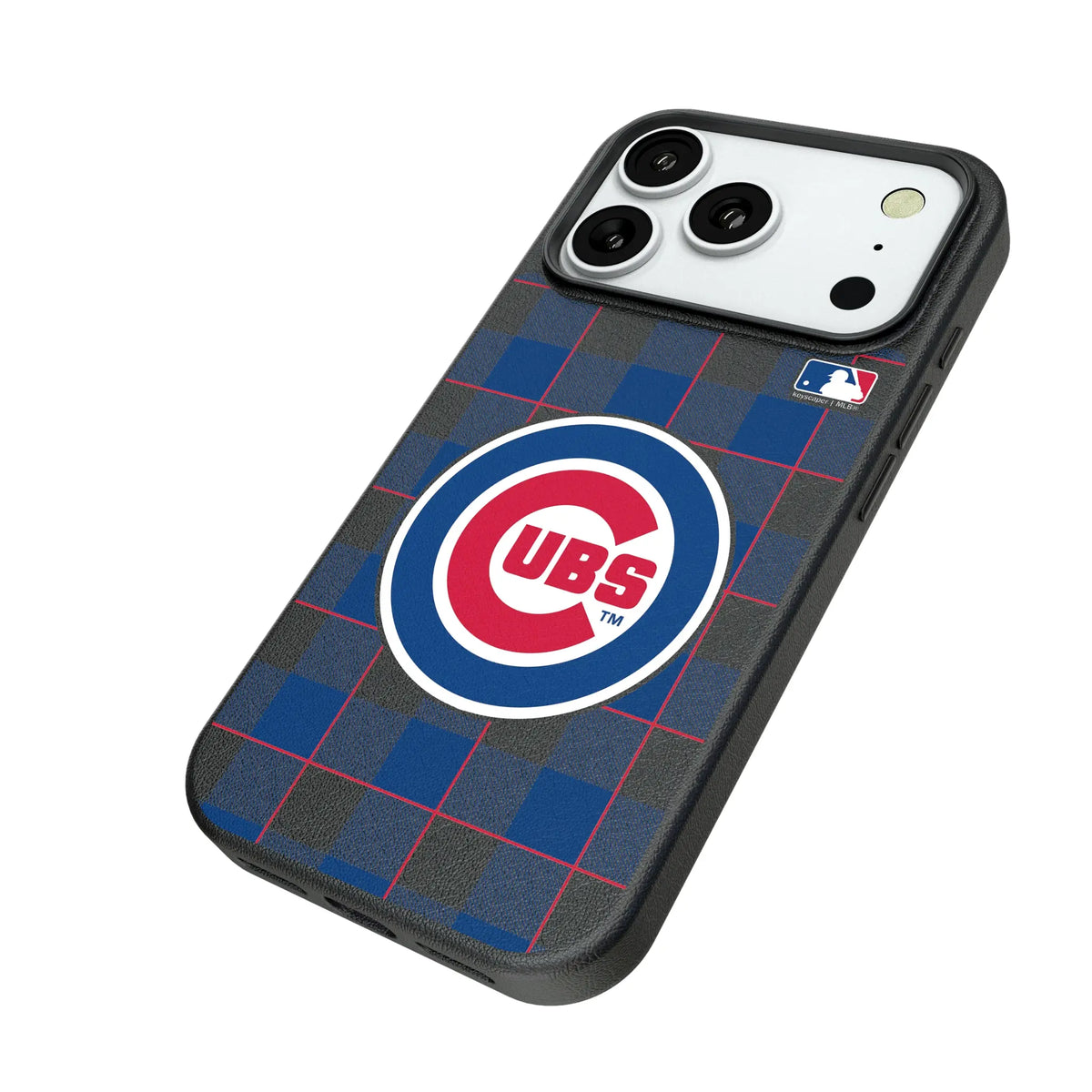 Chicago Cubs Plaid iPhone MagSafe Compatible Phone Case for Apple iPhone - Isometric View#Device_iPhone 18 Pro