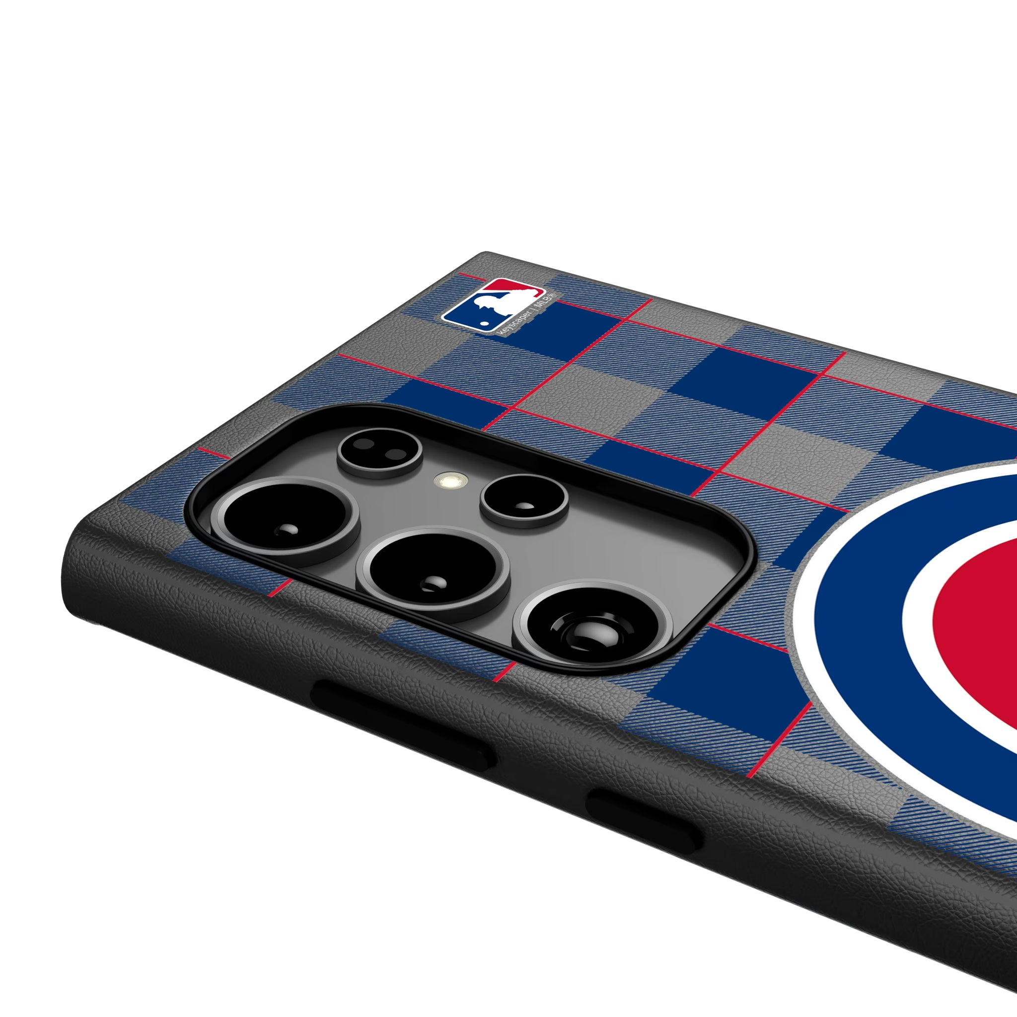 Chicago Cubs Plaid Galaxy MagSafe Compatible Phone Case for Samsung Galaxy - Detail