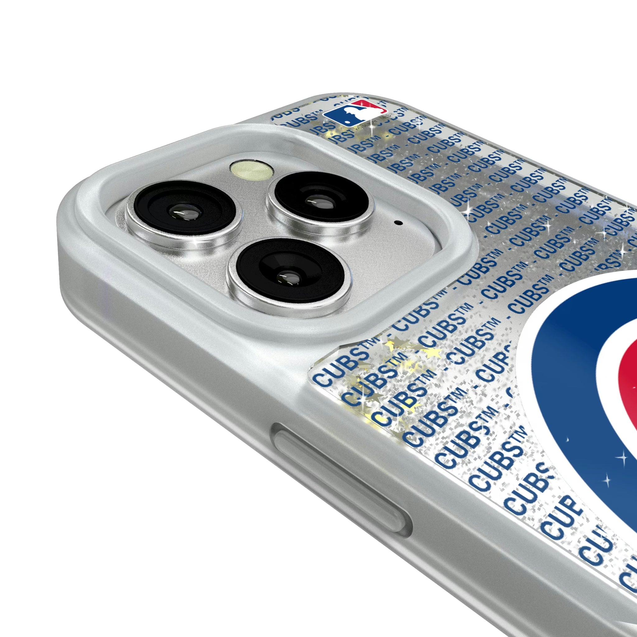 Chicago Cubs Text Backdrop iPhone Glitter Phone Case for Apple iPhone - Detail#Device_iPhone 16 Pro