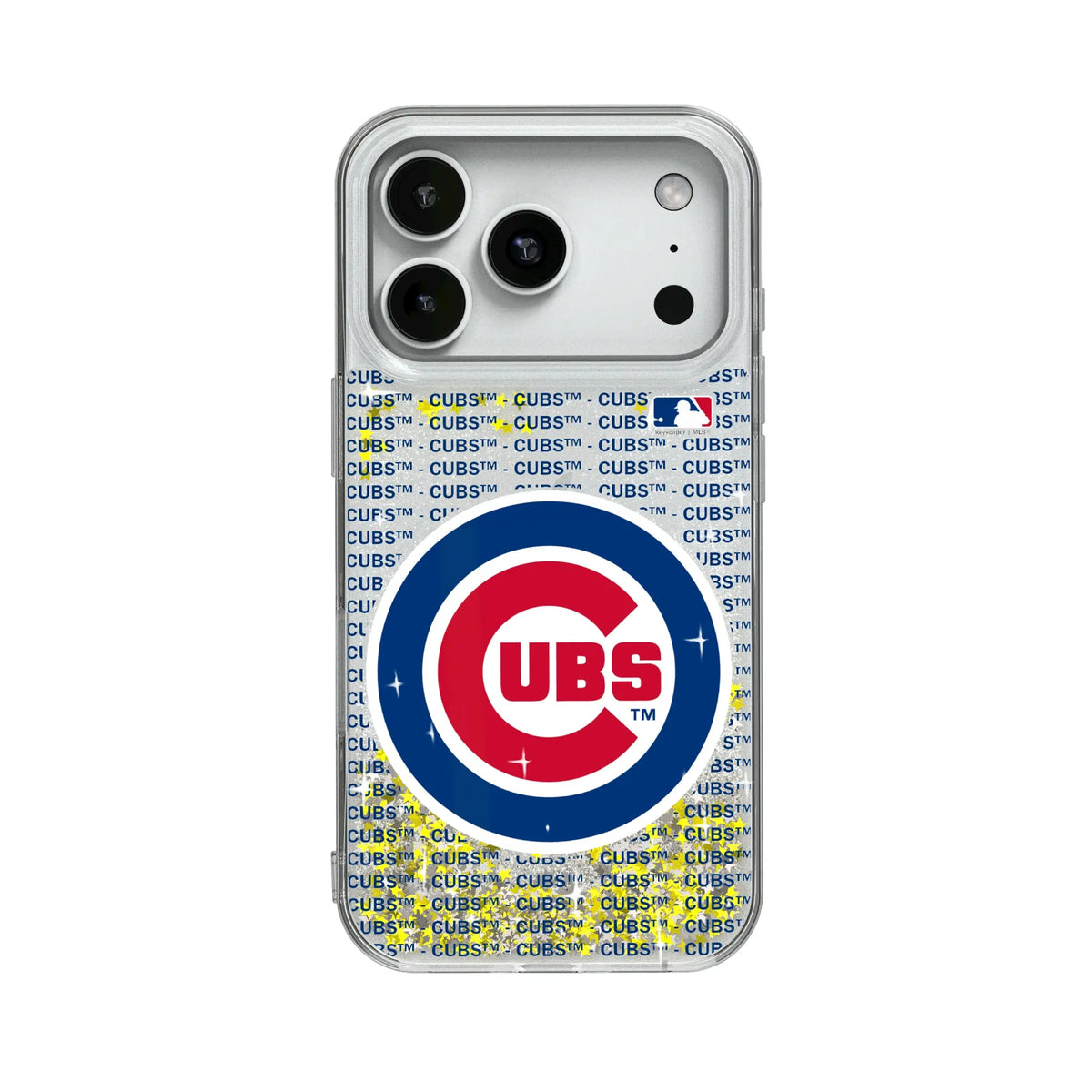 Chicago Cubs Text Backdrop Glitter Phone Case for Apple iPhone