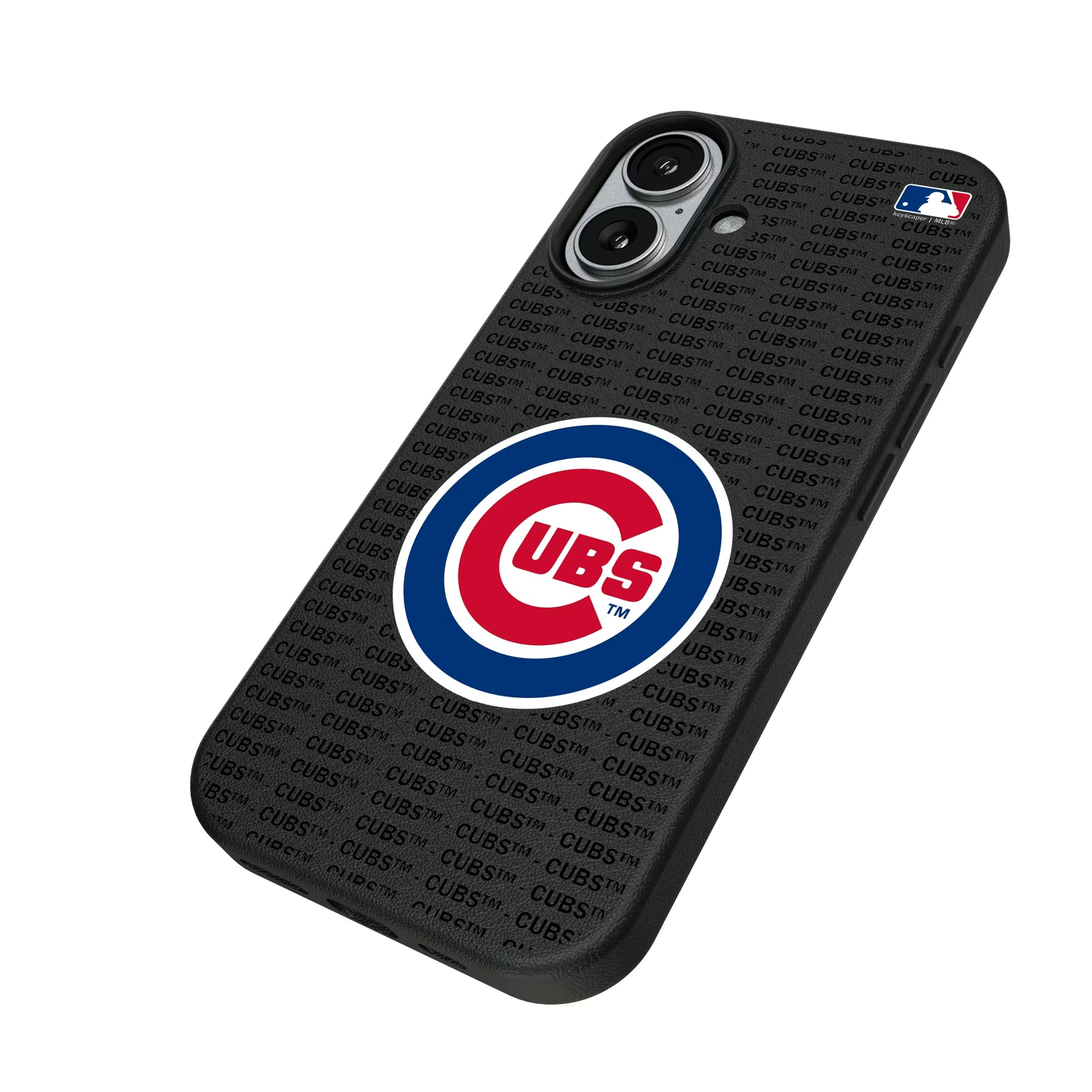 Chicago Cubs Text Backdrop iPhone MagSafe Compatible Phone Case for Apple iPhone - Isometric View#Device_iPhone 17