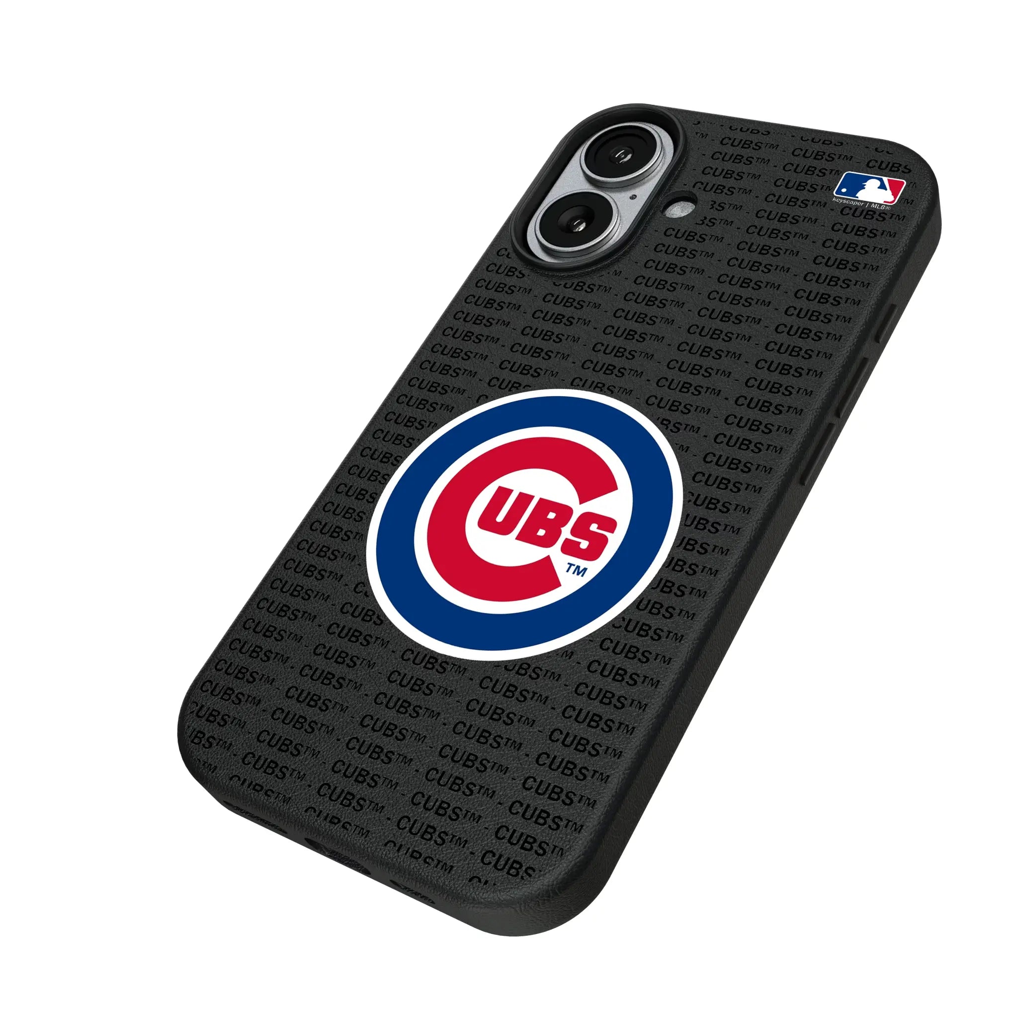 Chicago Cubs Text Backdrop iPhone MagSafe Compatible Phone Case for Apple iPhone - Isometric View#Device_iPhone 17