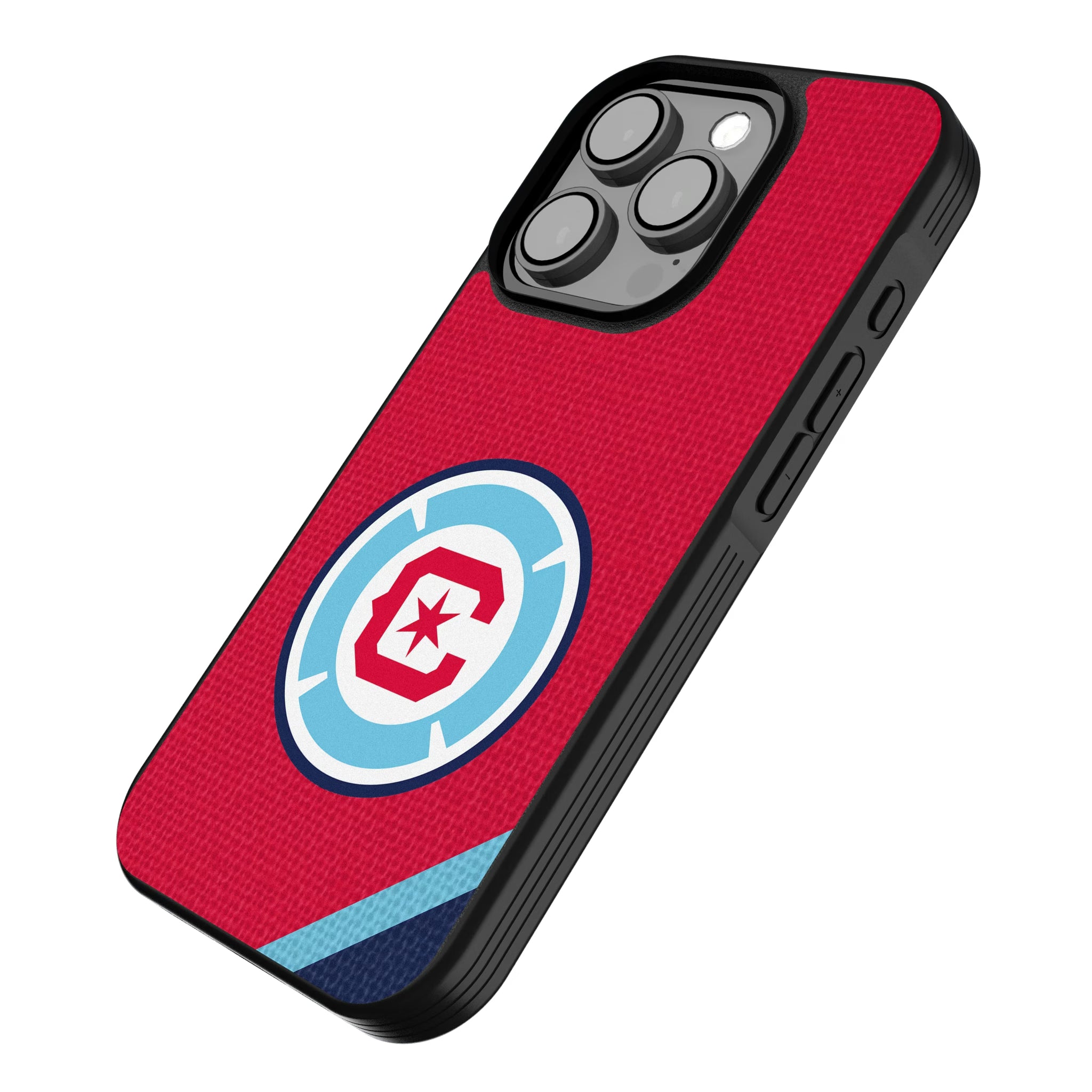 Chicago Fire Diagonal Stripe iPhone Bump Phone Case for Apple iPhone - Isometric View
