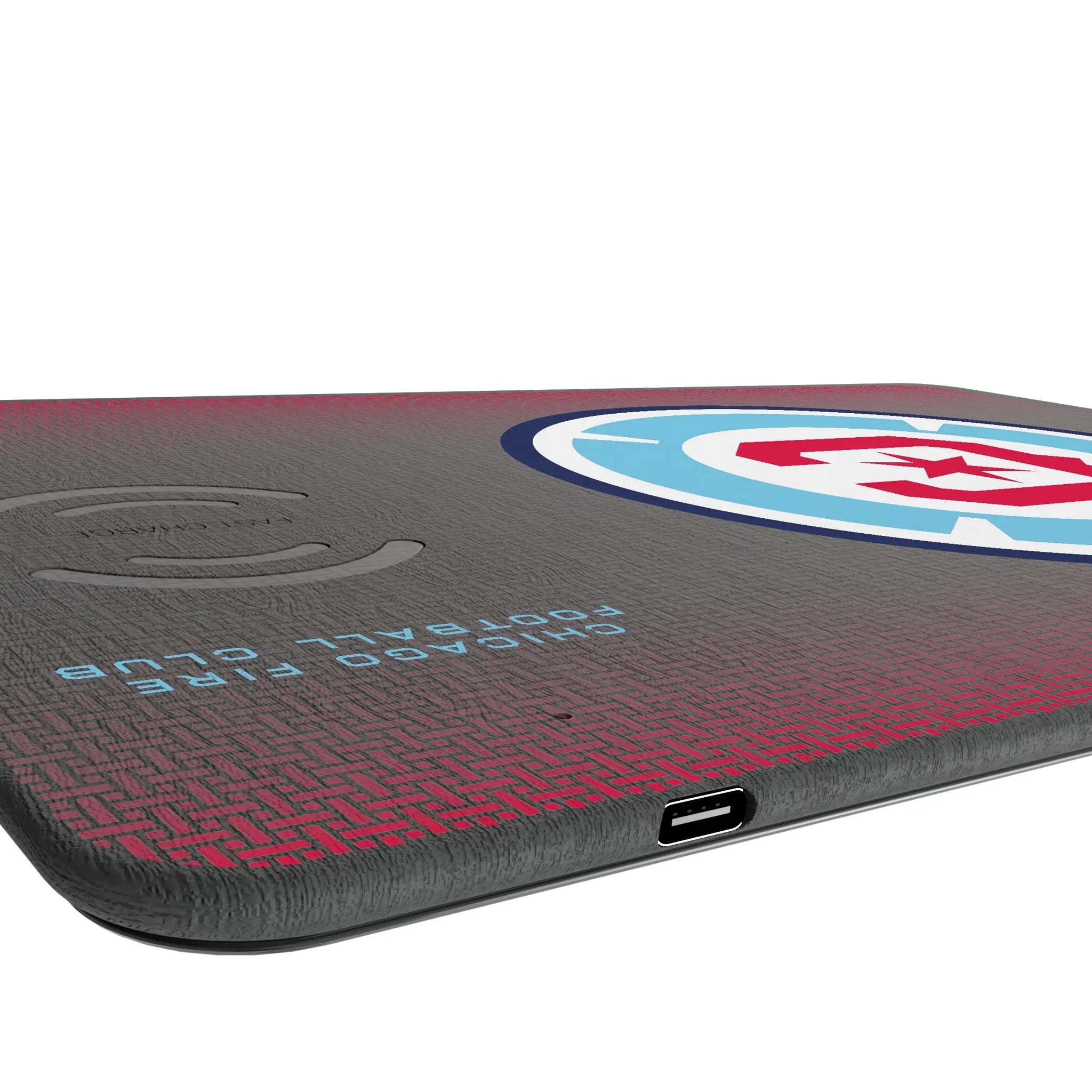 Chicago Fire Linen 15-Watt Wireless Charger and Mouse Pad