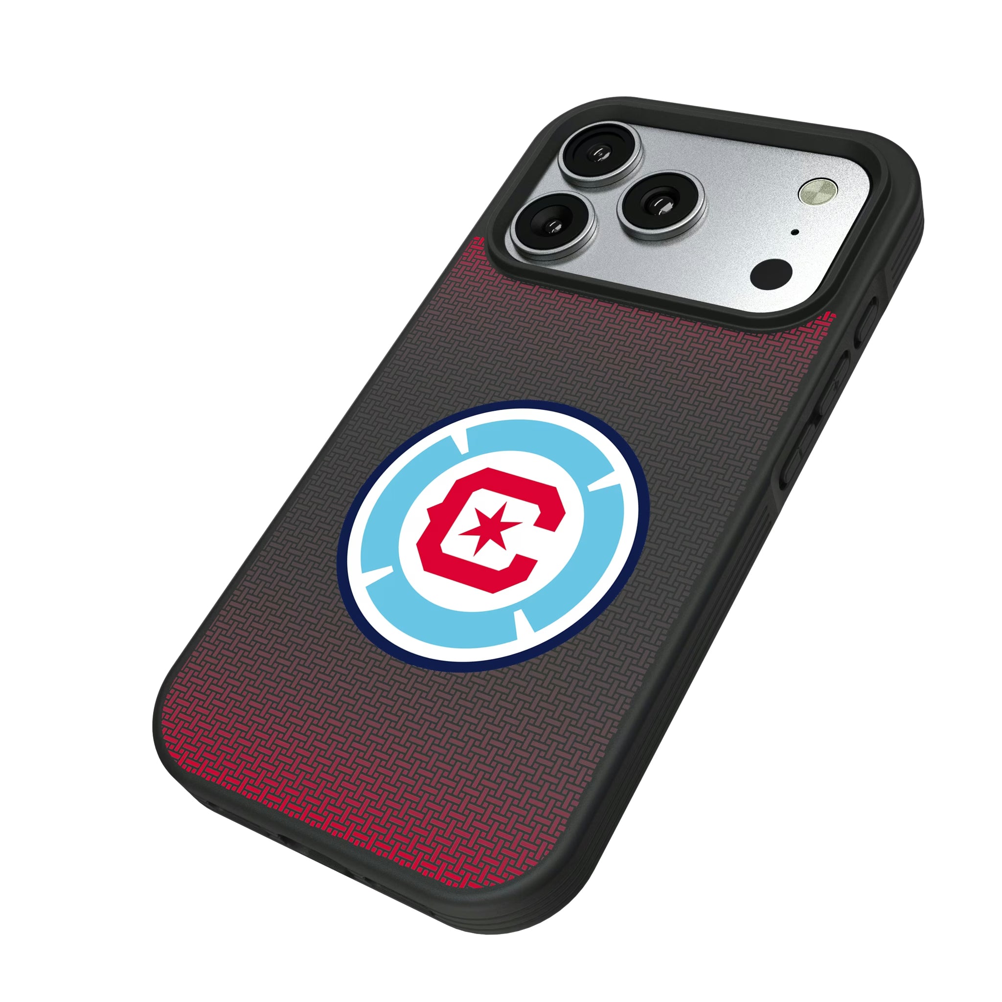 Chicago Fire Linen iPhone Bump Phone Case for Apple iPhone - Isometric View#Device_iPhone 17 Pro
