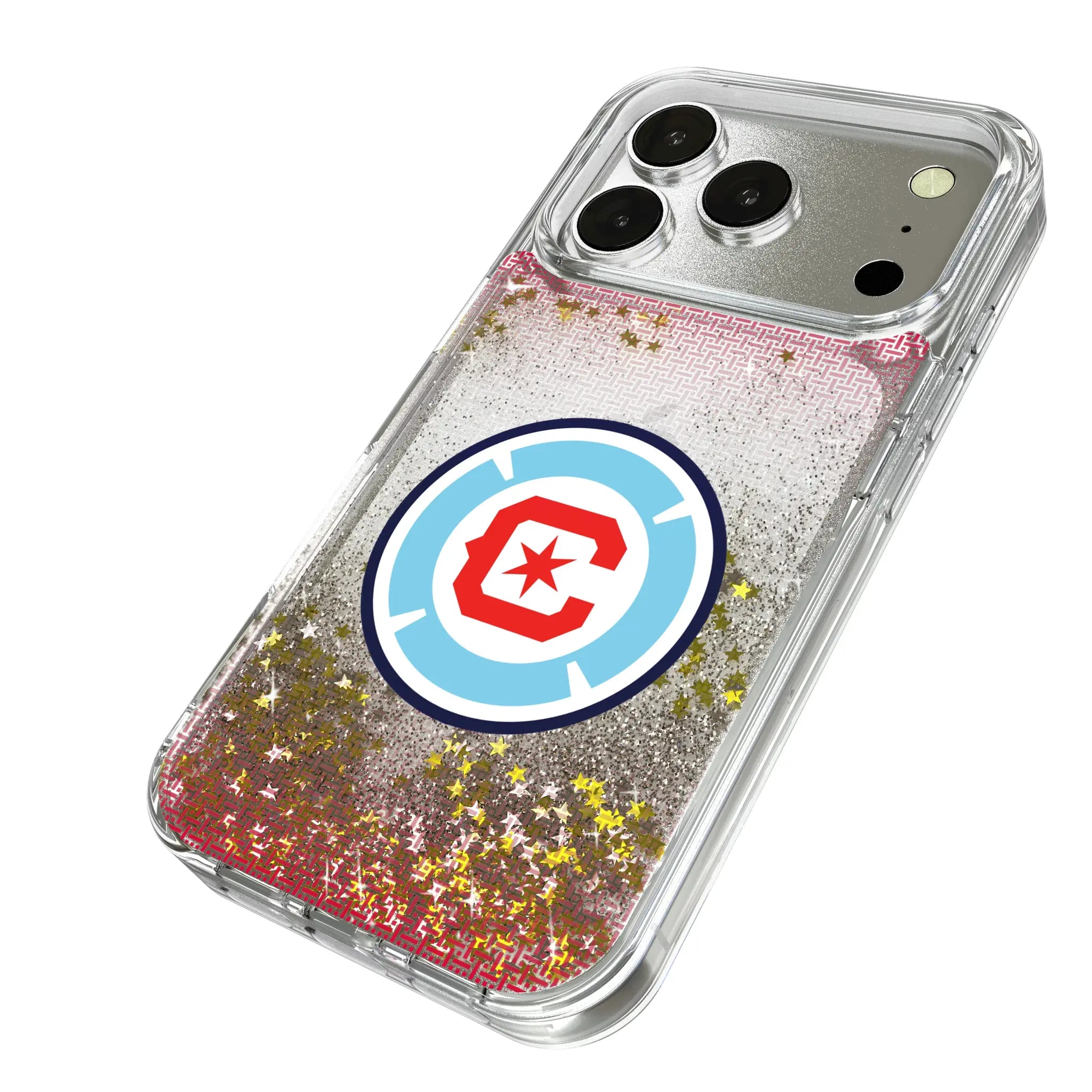 Chicago Fire Linen iPhone Glitter Phone Case for Apple iPhone - Isometric View