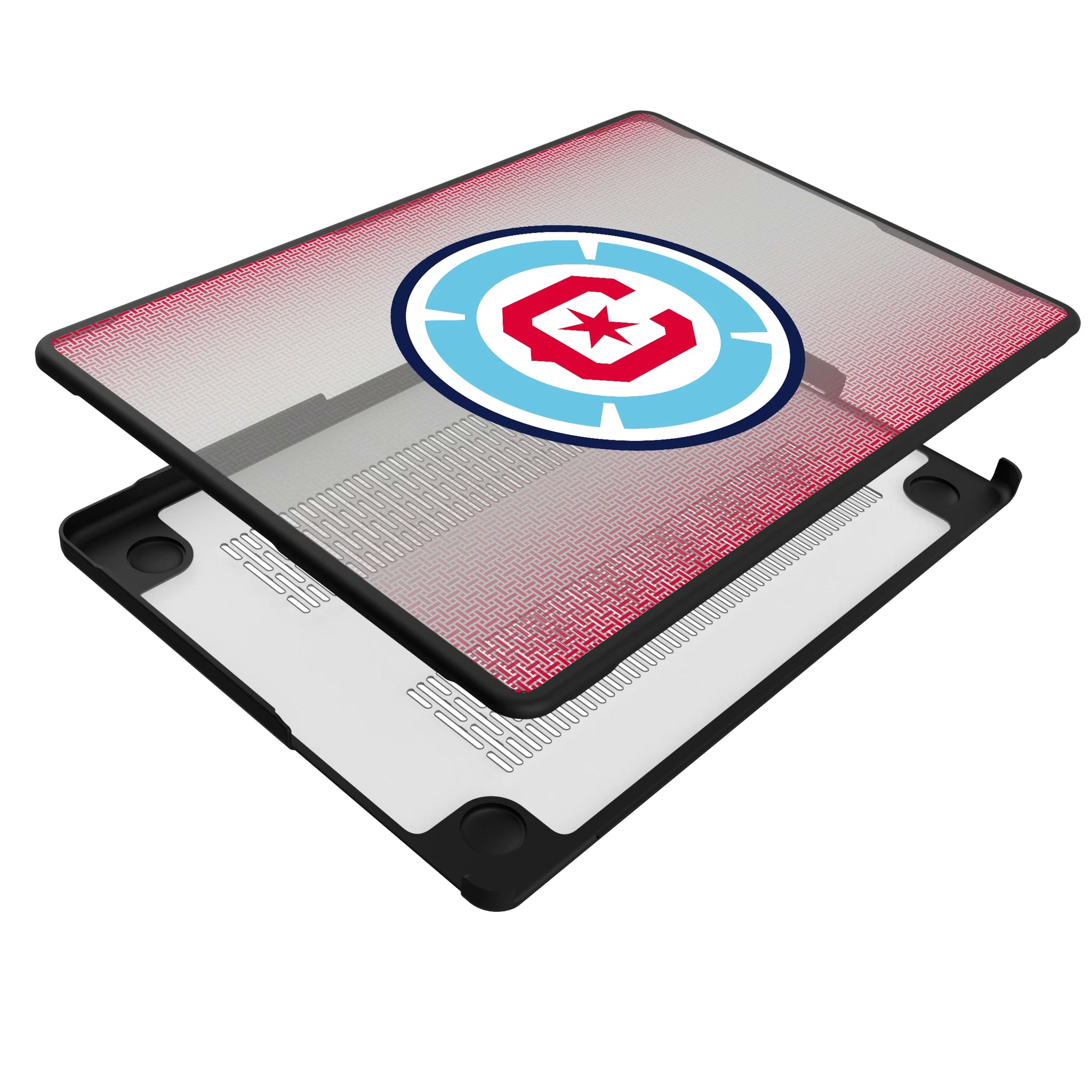 Chicago Fire Linen MacBook Laptop Case for Apple MacBook - Isometric View#Device_MacBook Pro (14-inch, 2021) / MacBook Pro (14-inch, 2023) / MacBook Pro (14-inch, 2024)