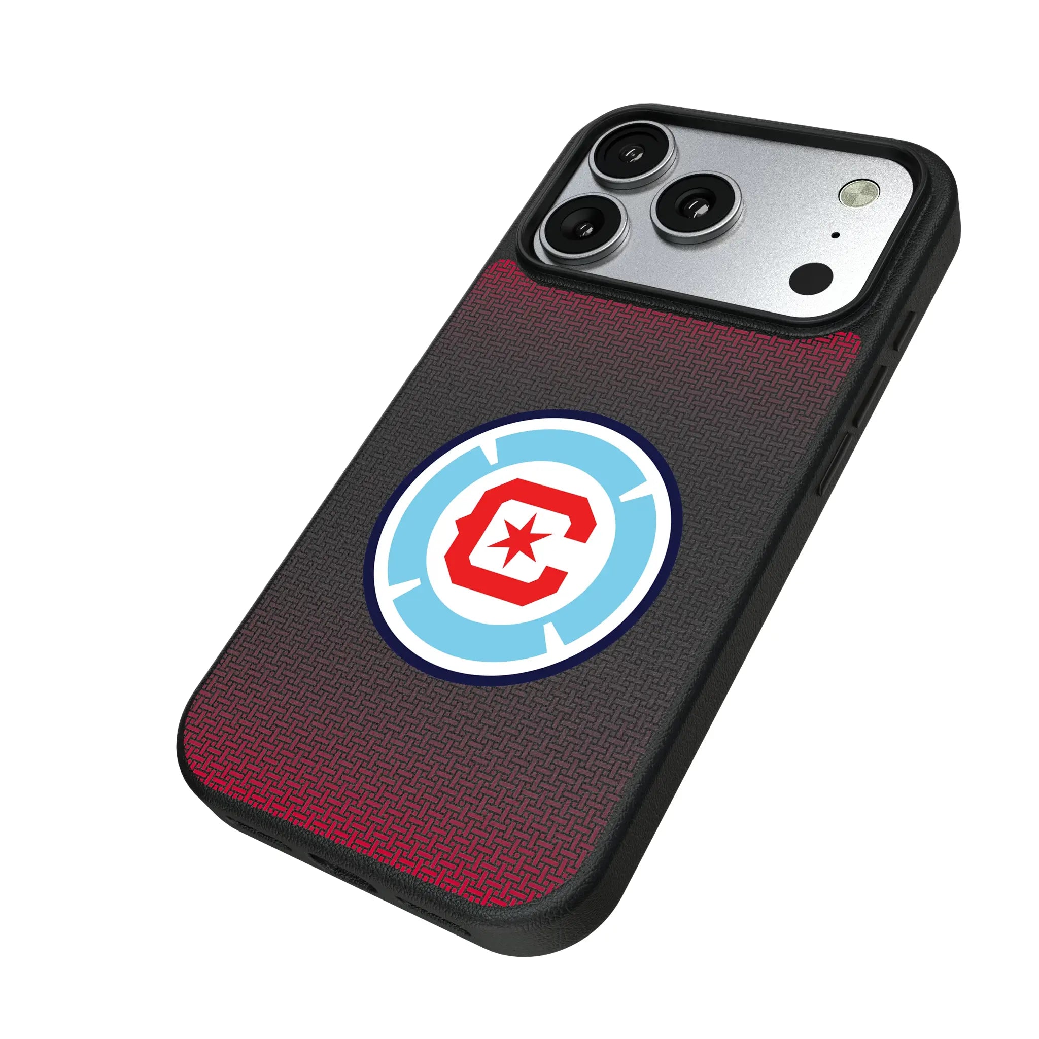 Chicago Fire Linen iPhone MagSafe Compatible Phone Case for Apple iPhone - Isometric View#Device_iPhone 17 Pro