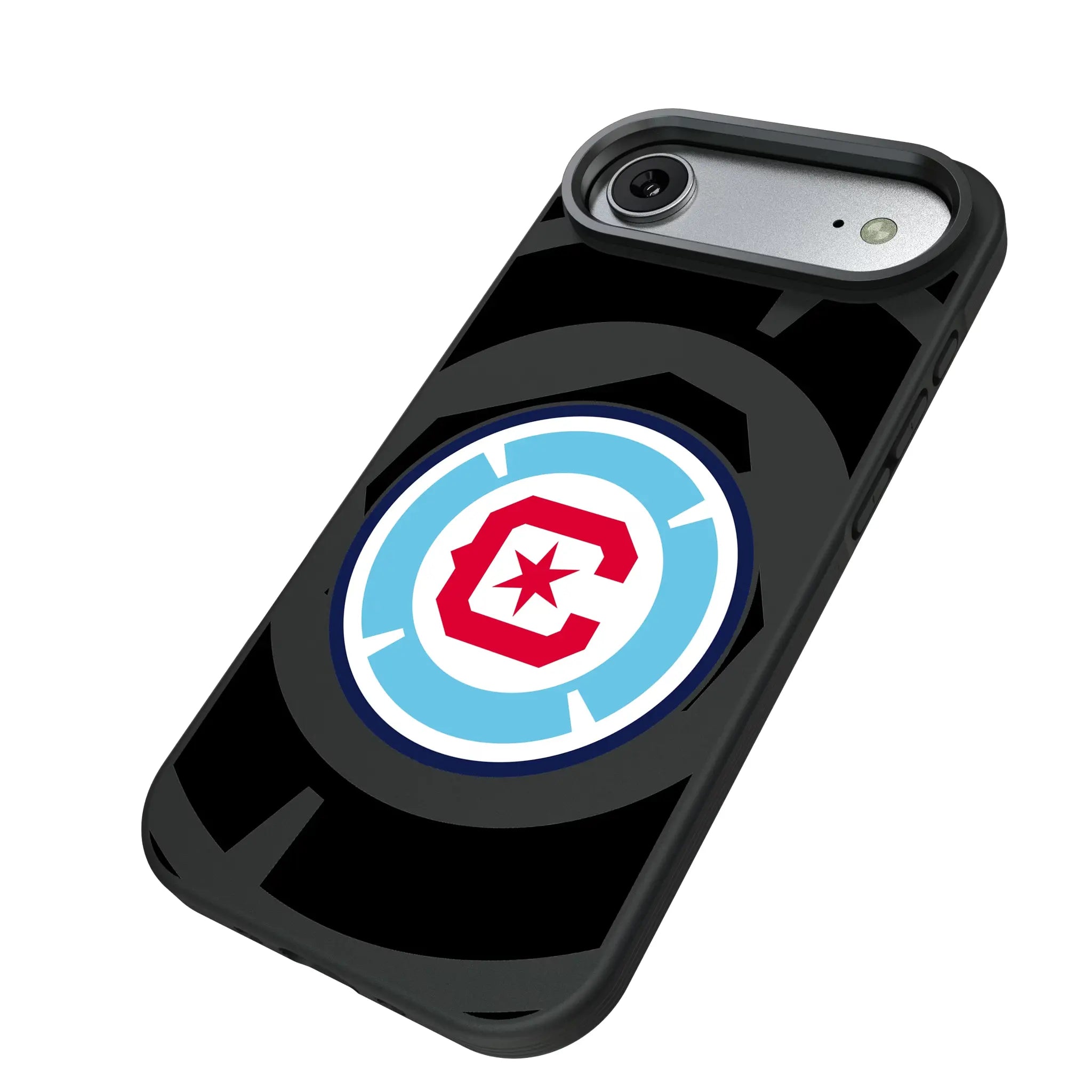 Chicago Fire Monocolor Tilt iPhone Bump Phone Case for Apple iPhone - Isometric View#Device_iPhone Air