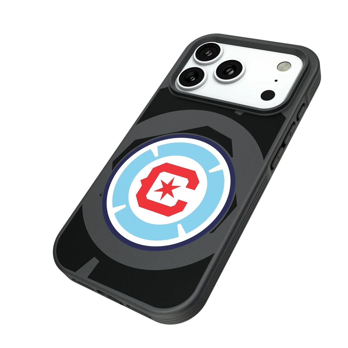 Chicago Fire Monocolor Tilt iPhone Bump Phone Case for Apple iPhone - Isometric View#Device_iPhone 18 Pro