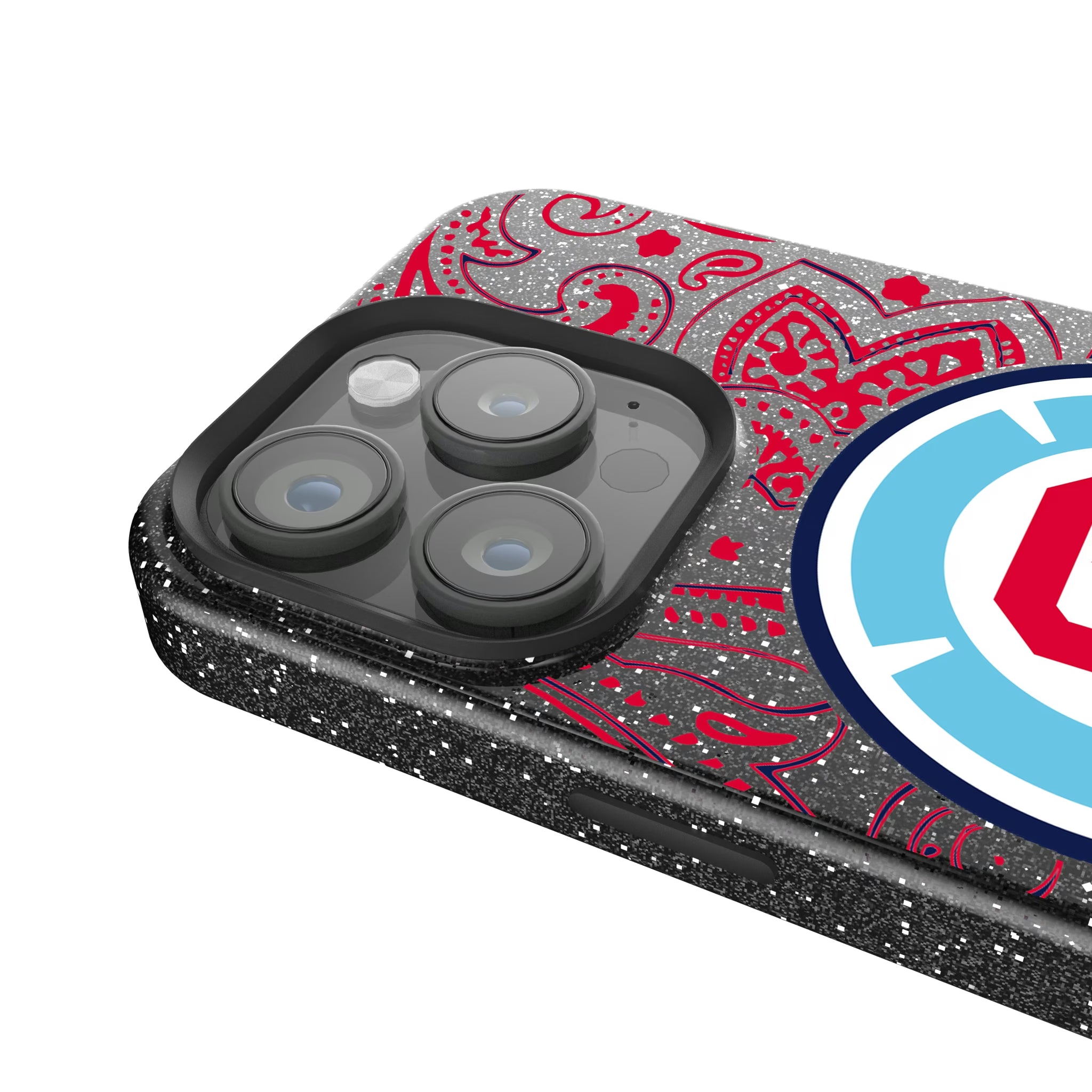 Chicago Fire Paisley iPhone Bling Phone Case for Apple iPhone - Detail