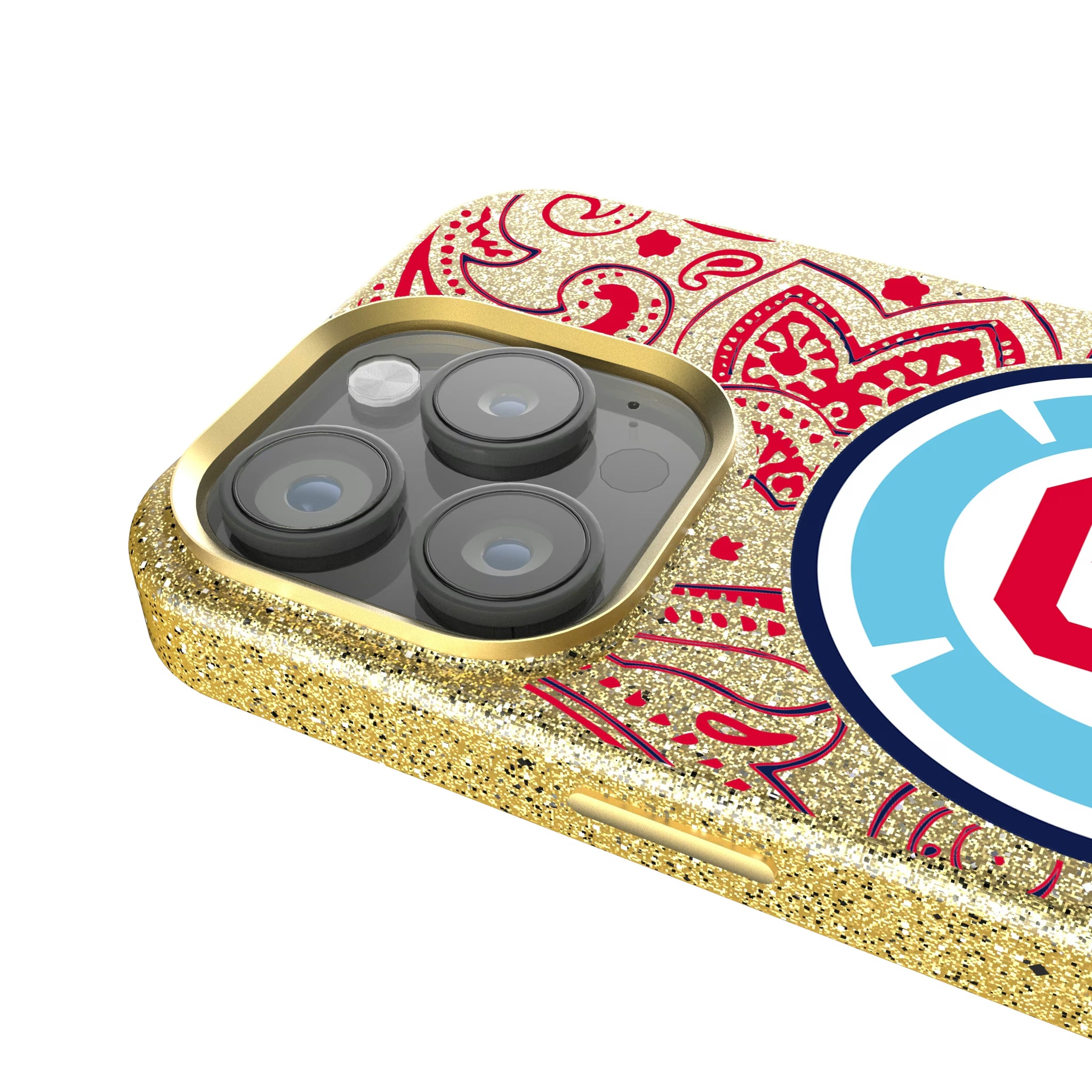 Chicago Fire Paisley iPhone Bling Phone Case for Apple iPhone - Detail
