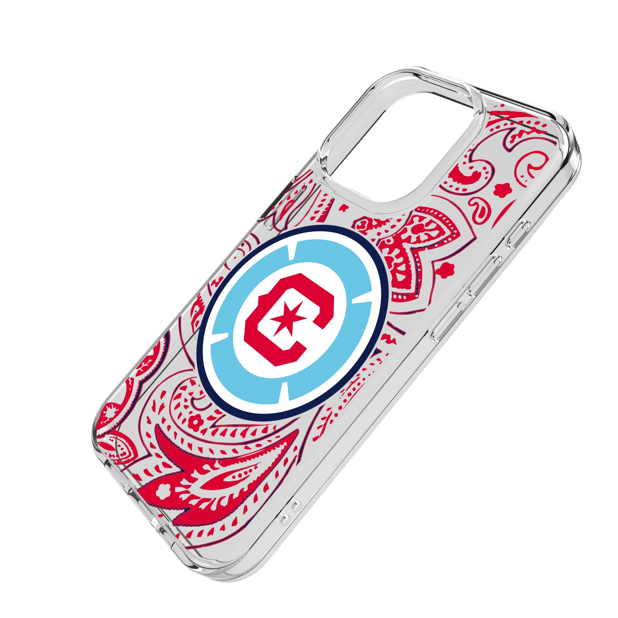 Chicago Fire Paisley iPhone Clear Phone Case for Apple iPhone - Isometric View
