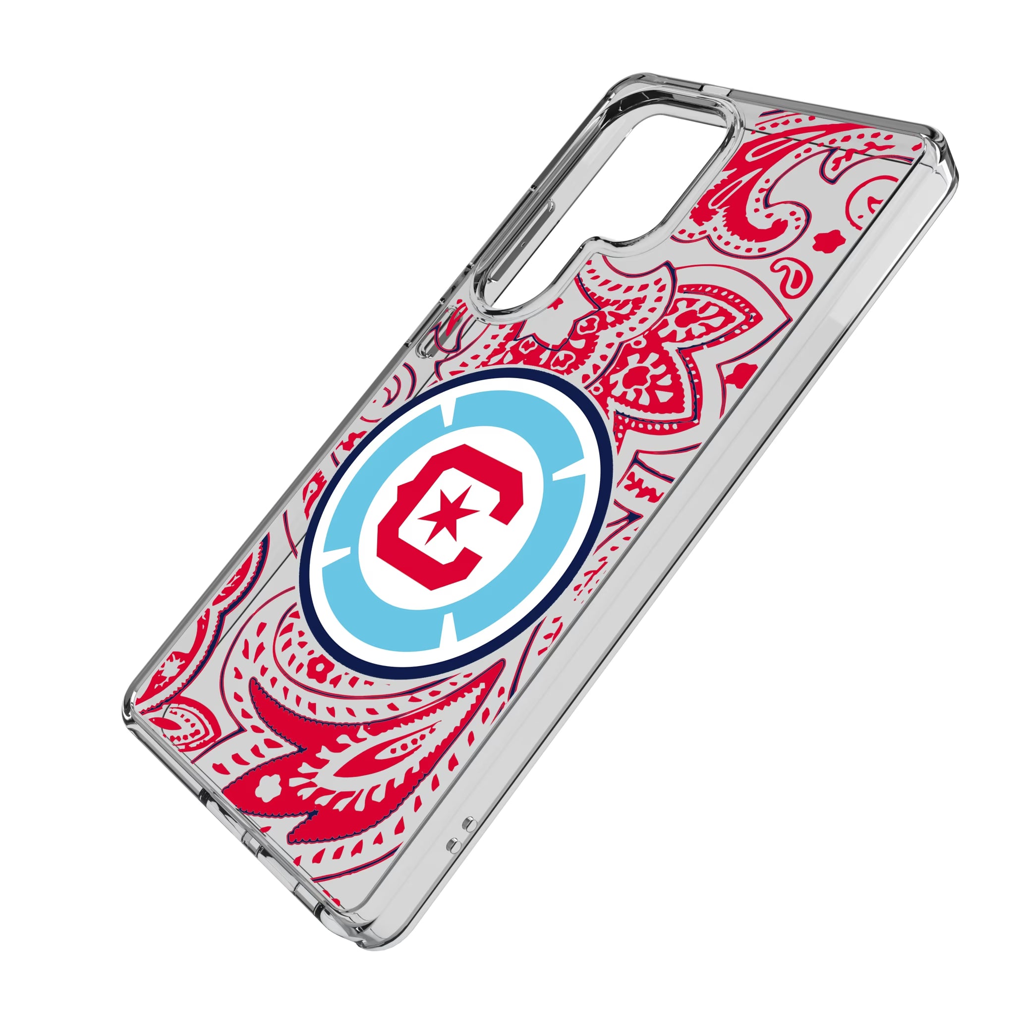 Chicago Fire Paisley Galaxy Clear Phone Case for Samsung Galaxy - Isometric View