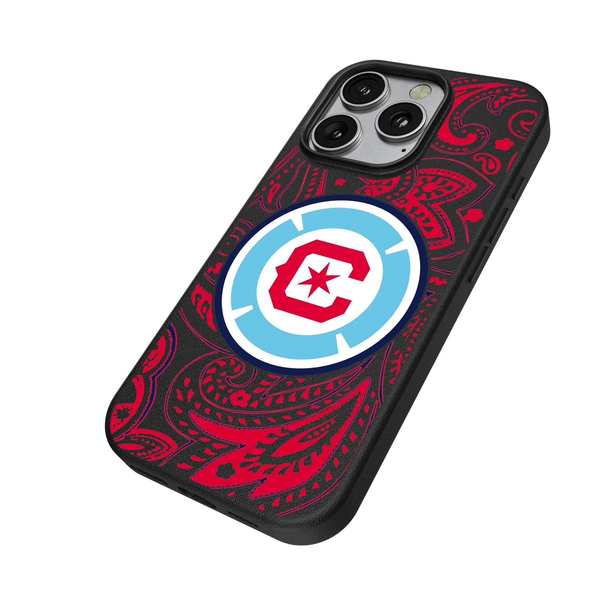 Chicago Fire Paisley iPhone MagSafe Compatible Phone Case for Apple iPhone - Isometric View