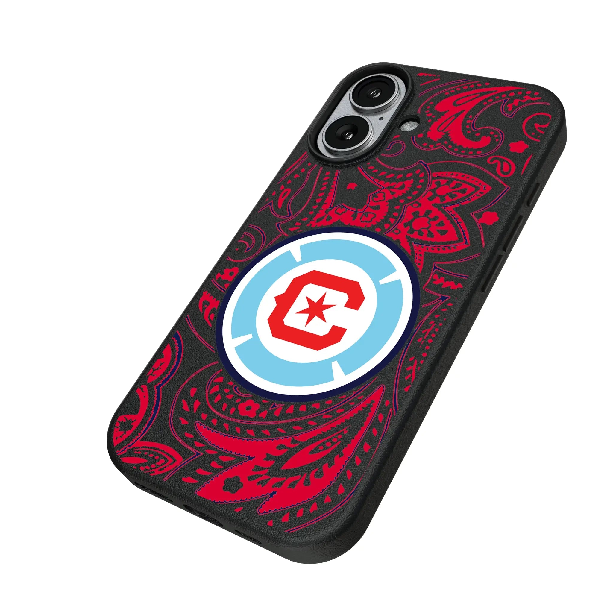 Chicago Fire Paisley iPhone MagSafe Compatible Phone Case for Apple iPhone - Isometric View#Device_iPhone 17