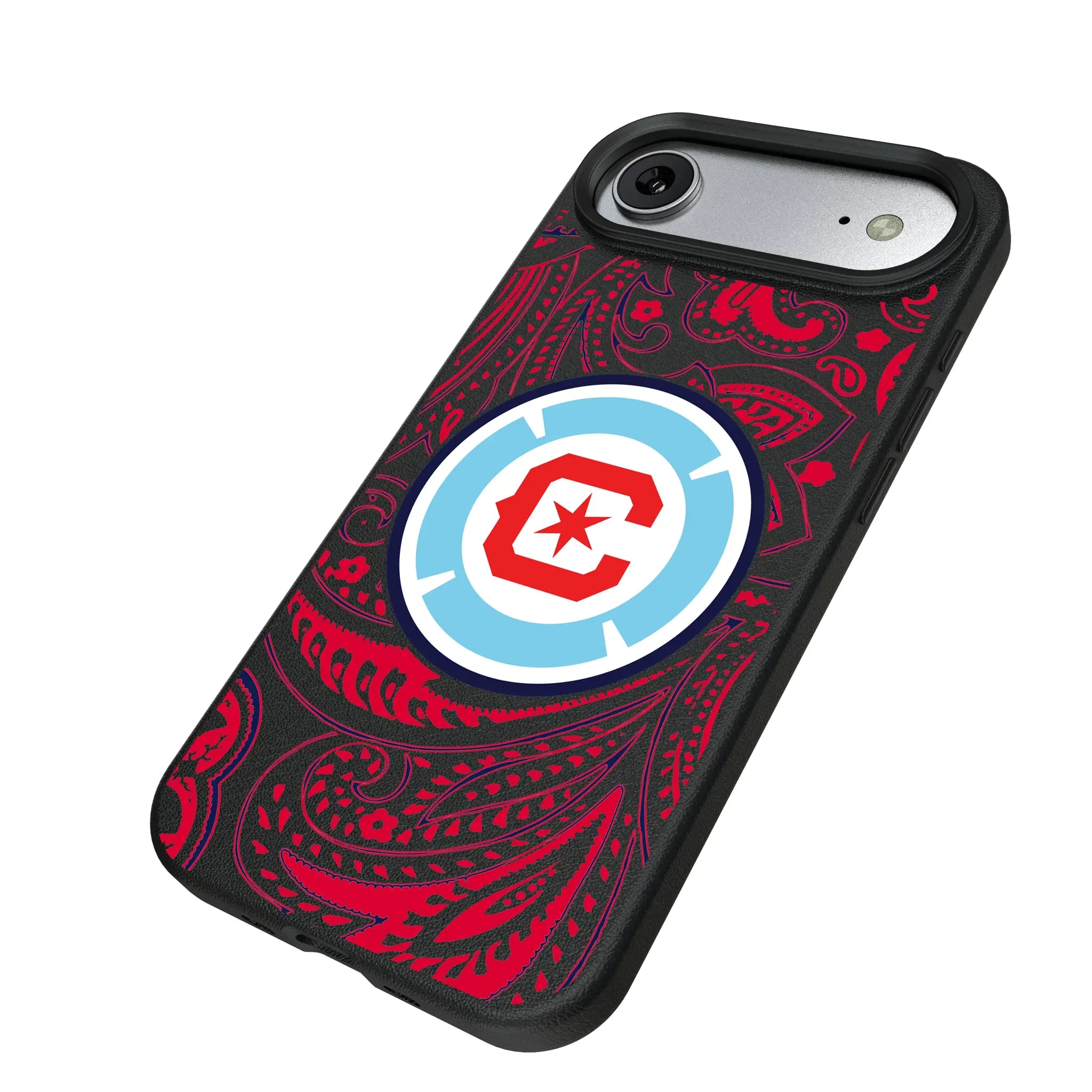 Chicago Fire Paisley iPhone MagSafe Compatible Phone Case for Apple iPhone - Isometric View#Device_iPhone Air