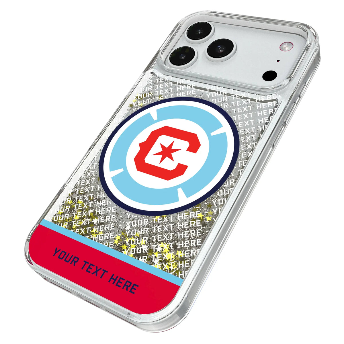 Chicago Fire Personalized EndZone Plus iPhone Glitter Phone Case for Apple iPhone - Isometric View#Device_iPhone 18 Pro Max